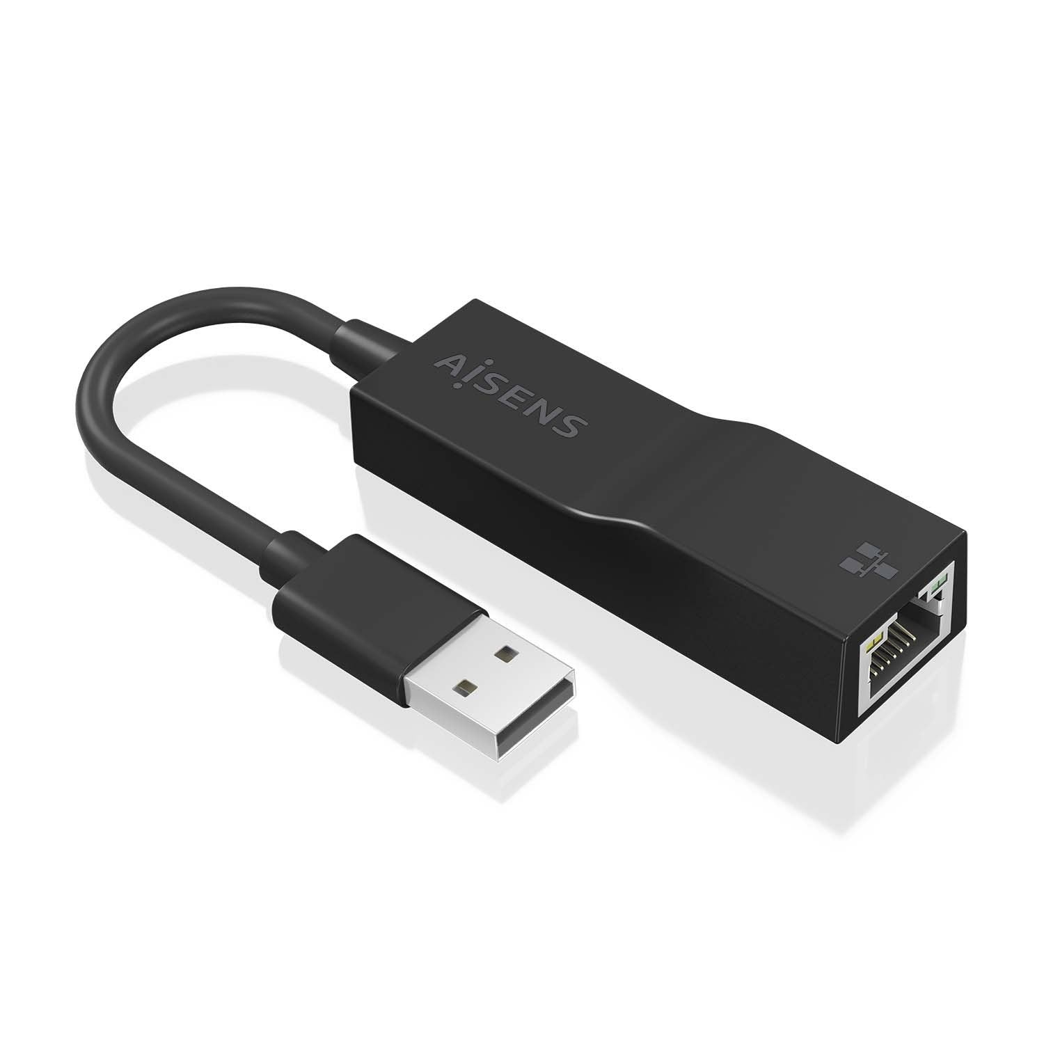 Aisens Conversor Usb 3.0 A Ethernet Gigabit 10/100/1000 Mbps - 15cm - Negro