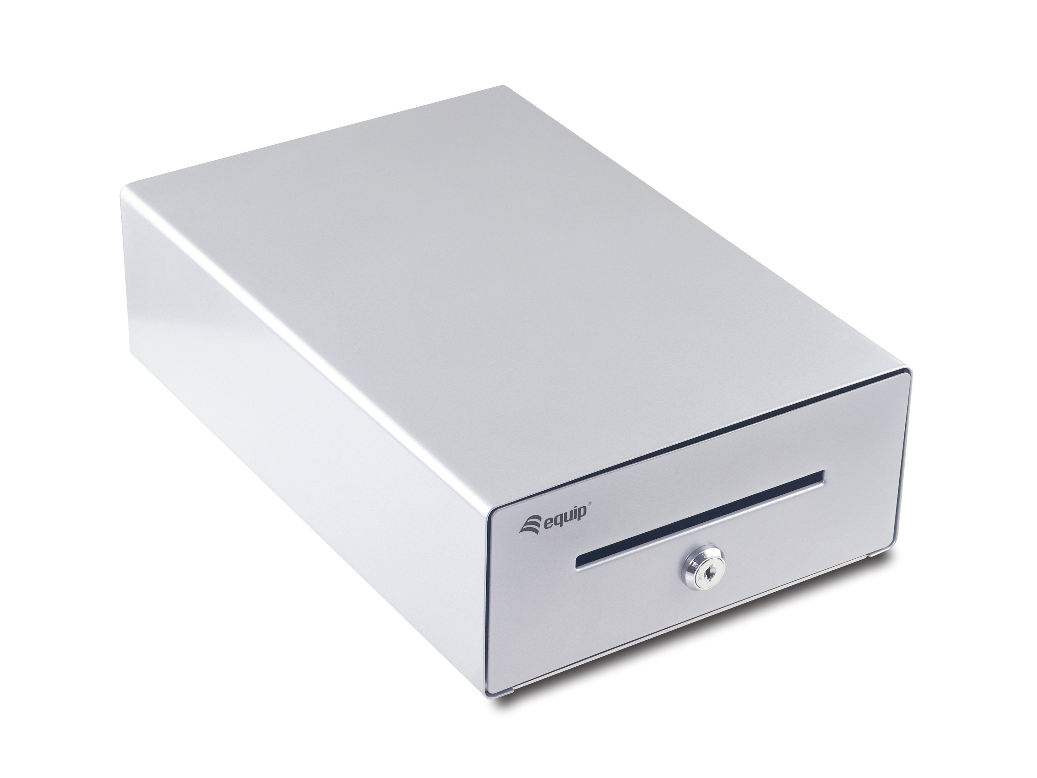 Tpv Cajon Portamonedas Equip Aluminio Apertura Manual Y Automatica Conector Rj11 Color Plata