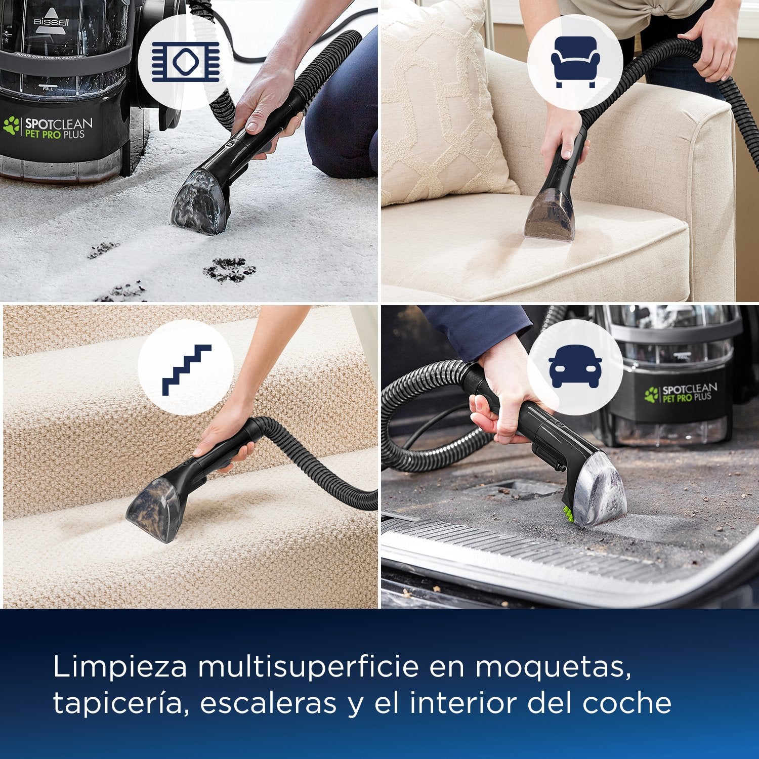 EAN 11120272369 - Bissell SpotClean Pet Pro Plus máquina de limpieza de alfombras De mano Profundo Negro, Transparente imagen 6