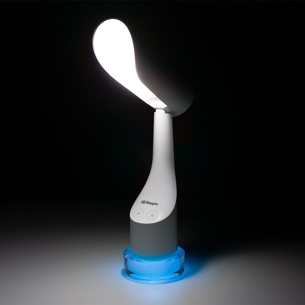 Orbegozo Lp 3000 Lampara Led Escritorio - Luz Regulable - Base Con 7 Colores - Bateria Recargable - Ideal Para Lectura