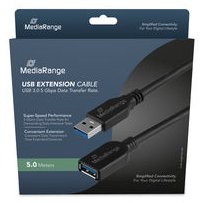 Mediarange Usb-Verlängerungscable, Usb 3.0, 5 Gb S, 5m, Sw