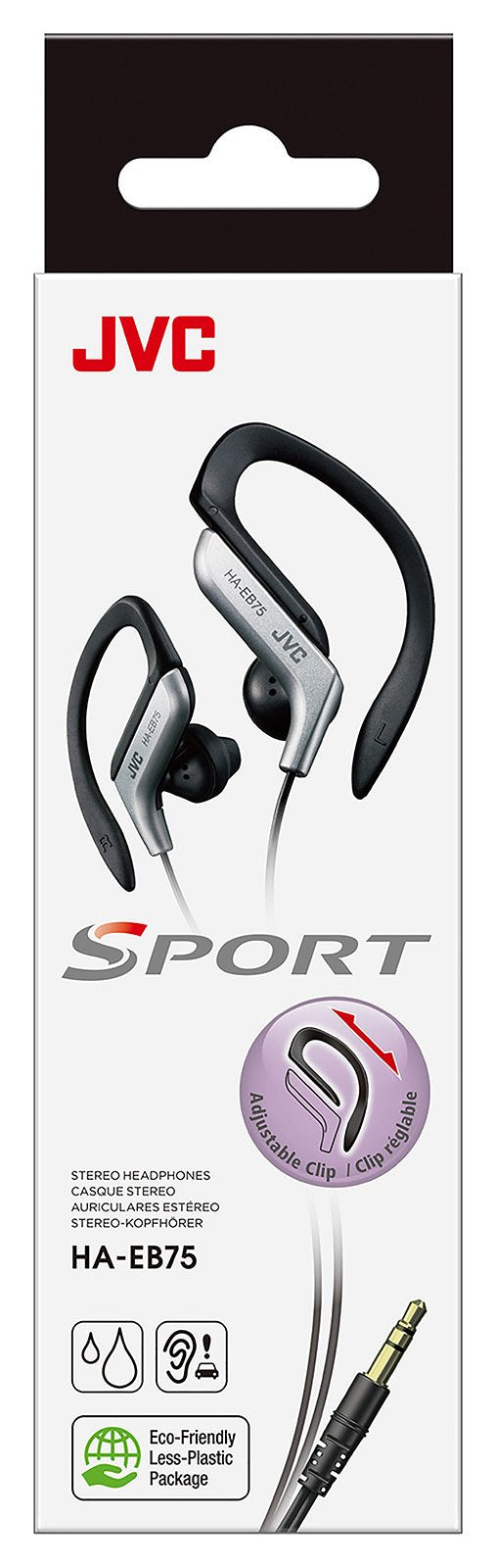 EAN 4975769009600 - JVC HA-EB75 Auriculares Alámbrico gancho de oreja, Dentro de oído Deportes Negro, Plata imagen 2