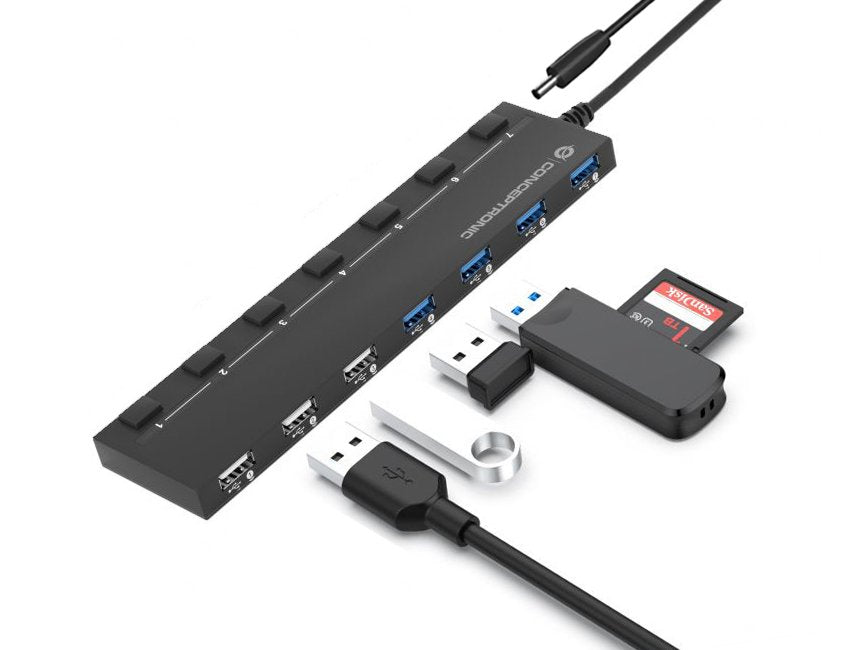EAN 4015867226339 - Conceptronic HUBBIES09BP hub de interfaz USB 3.2 Gen 1 (3.1 Gen 1) Type-A 5000 Mbit/s Negro imagen 6