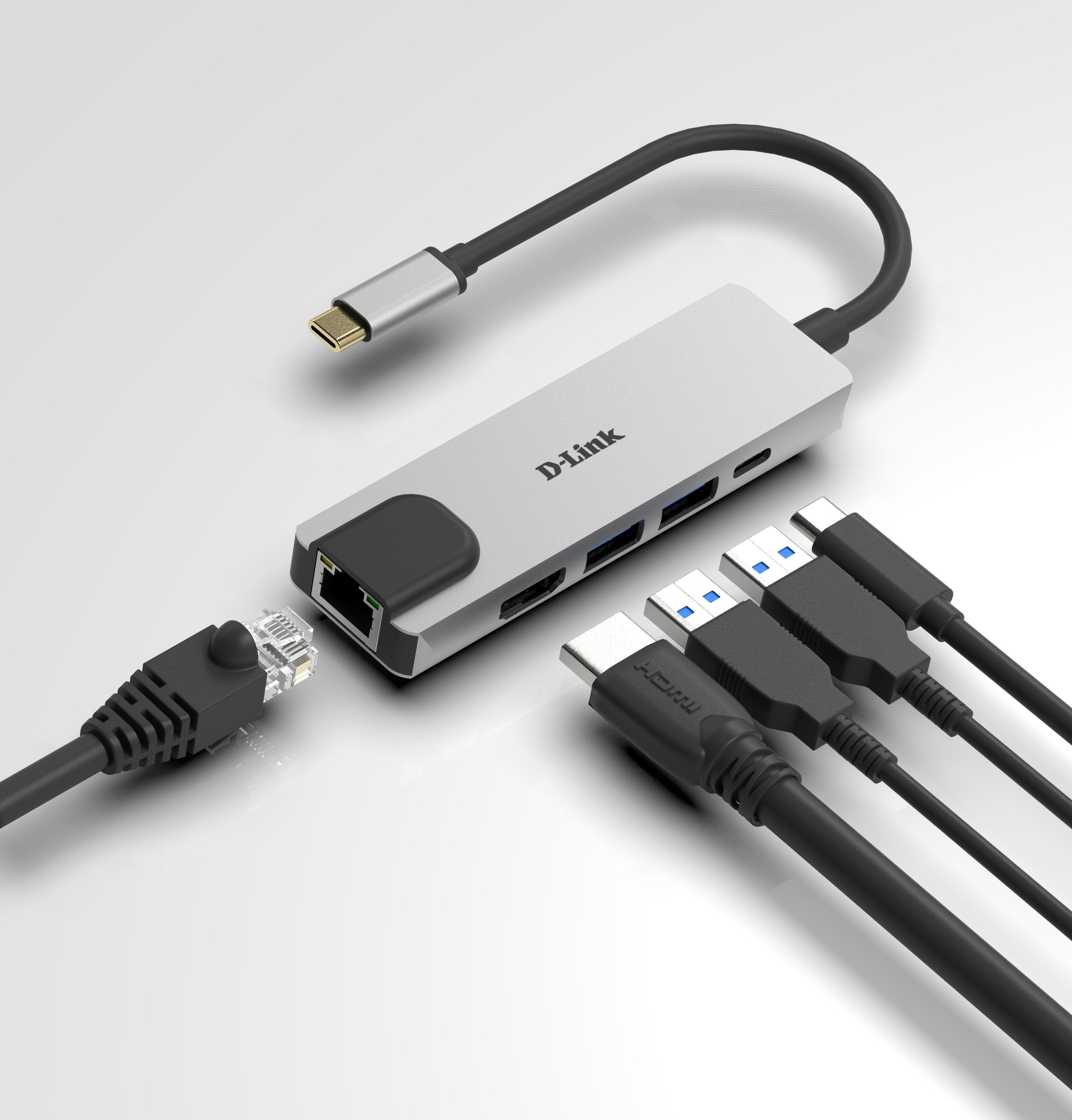 Docking Usb Tipo-C D-Link Dub-M520 2xusb 1xusb Tipo-C 1xhdmi 1xrj45 1xthunderbolt Gris