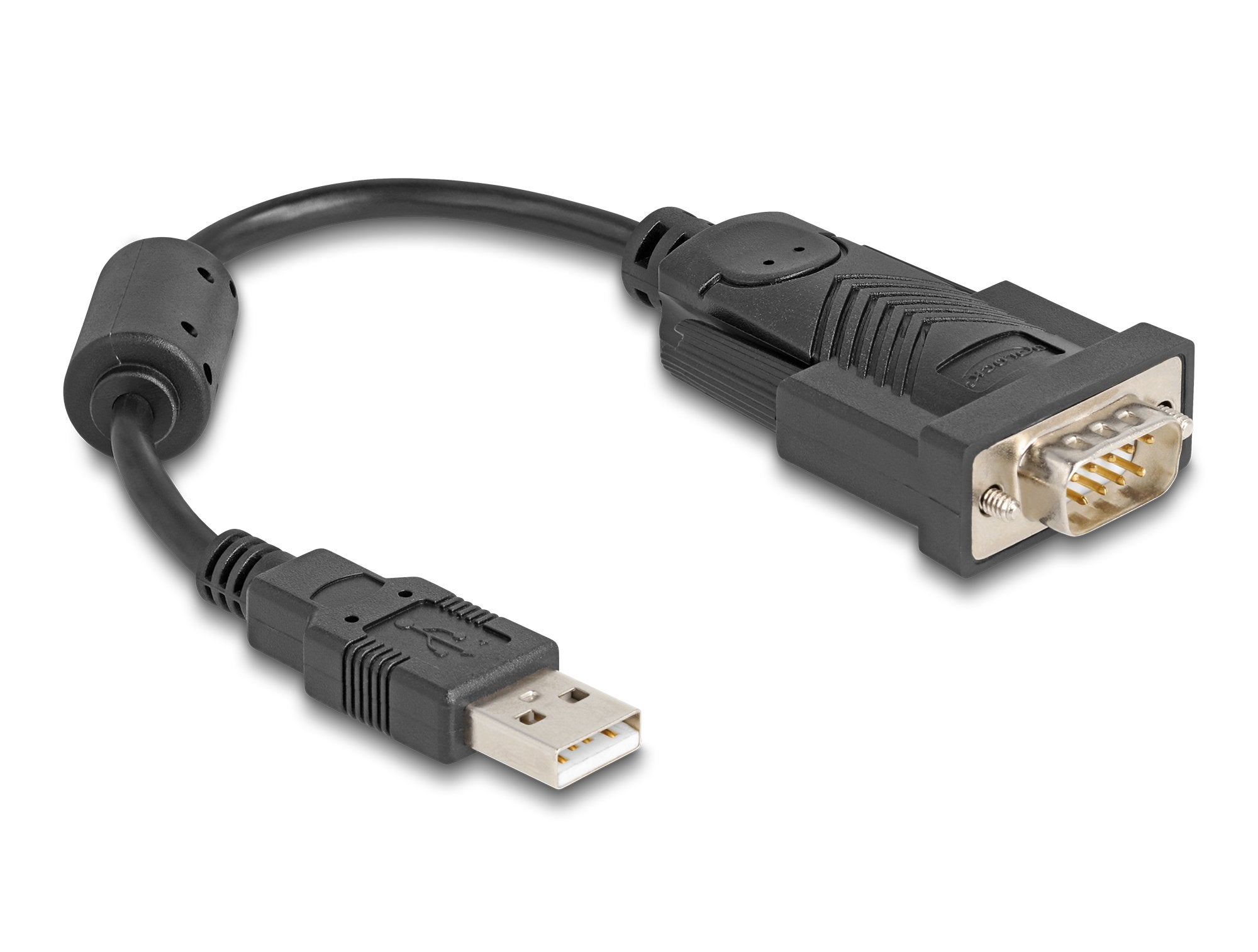 Adaptador De Delock Usb 2.0, Enchufe Usb-A> Plug Rs-232 En Serie Negro, Cable De 25 Cm 64276