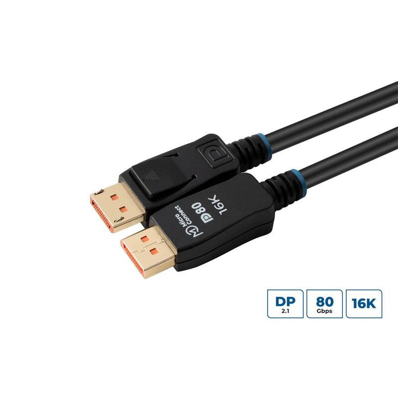 16k Displayport 2.1 80gbps Cable 1m, Black