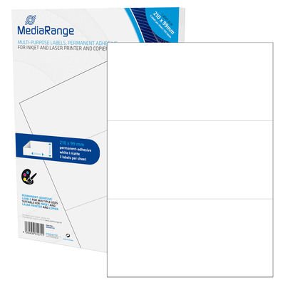 Mediarange Etiketten 210x99mm 150 M. Mark Haftend Blanco