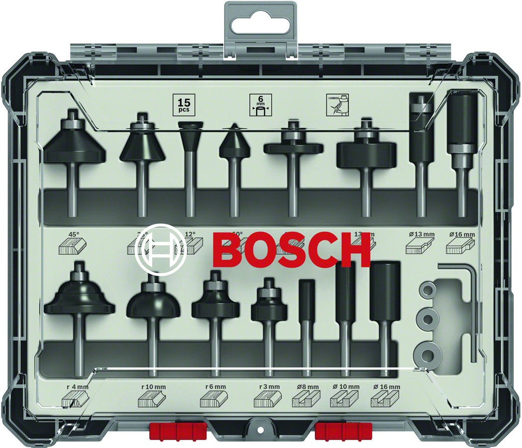 Bosch Fresas 15 Piezas 6mm