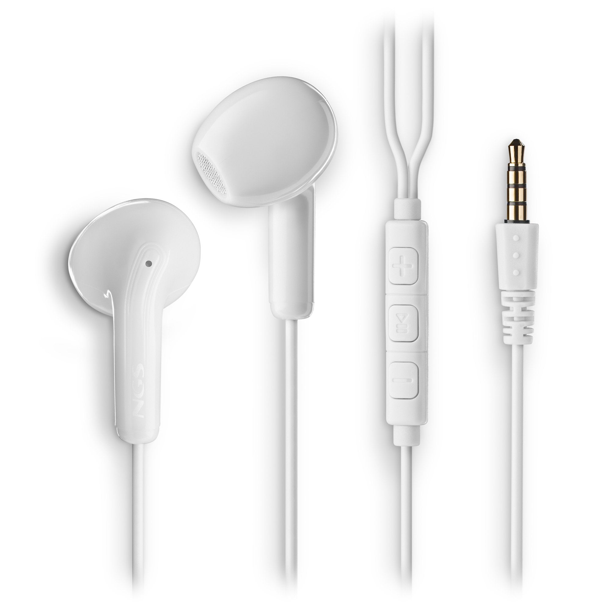 Auriculares Intrauditivos Ngs Cross Flip Con Micrófono Jack 3.5 Blancos