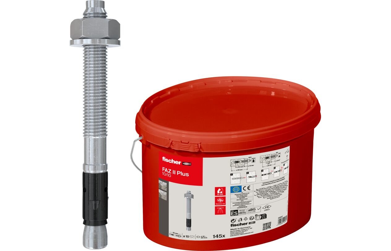 Fischer Bolzenanker Faz Ii Más 10/10 En El Cubo, Plata De Espiga, 145 Piezas, Galvanizado Galvánicamente 568857