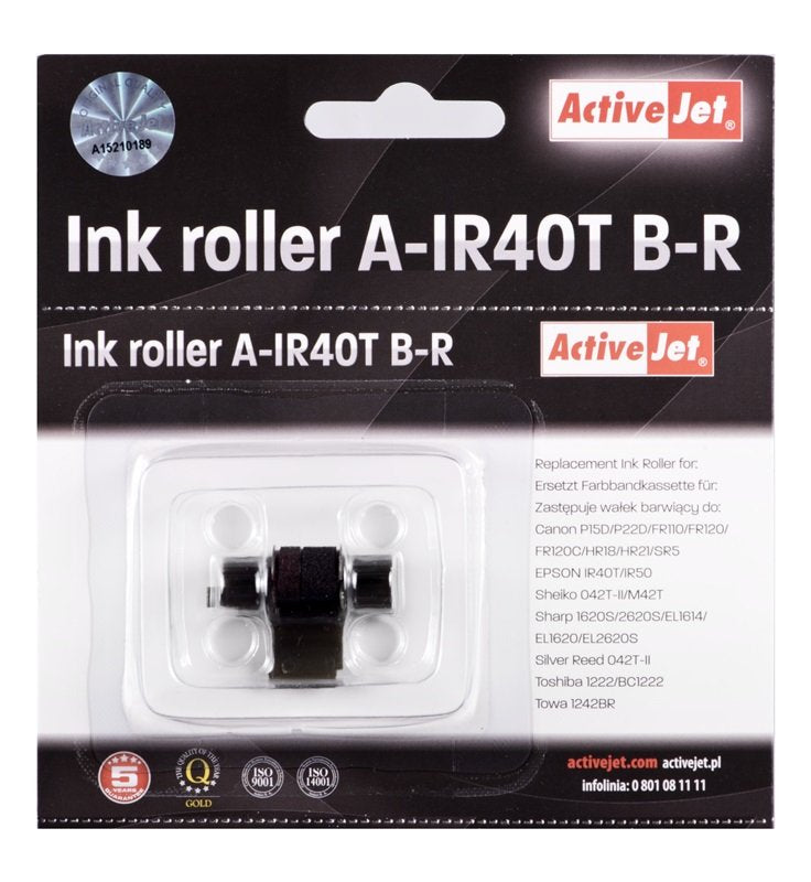 Juego 5 Rodillos De Color Activejet A-Ir40t (Reemplazo Para Epson Ir40t - Supreme - Negro Rojo 5 Piezas)