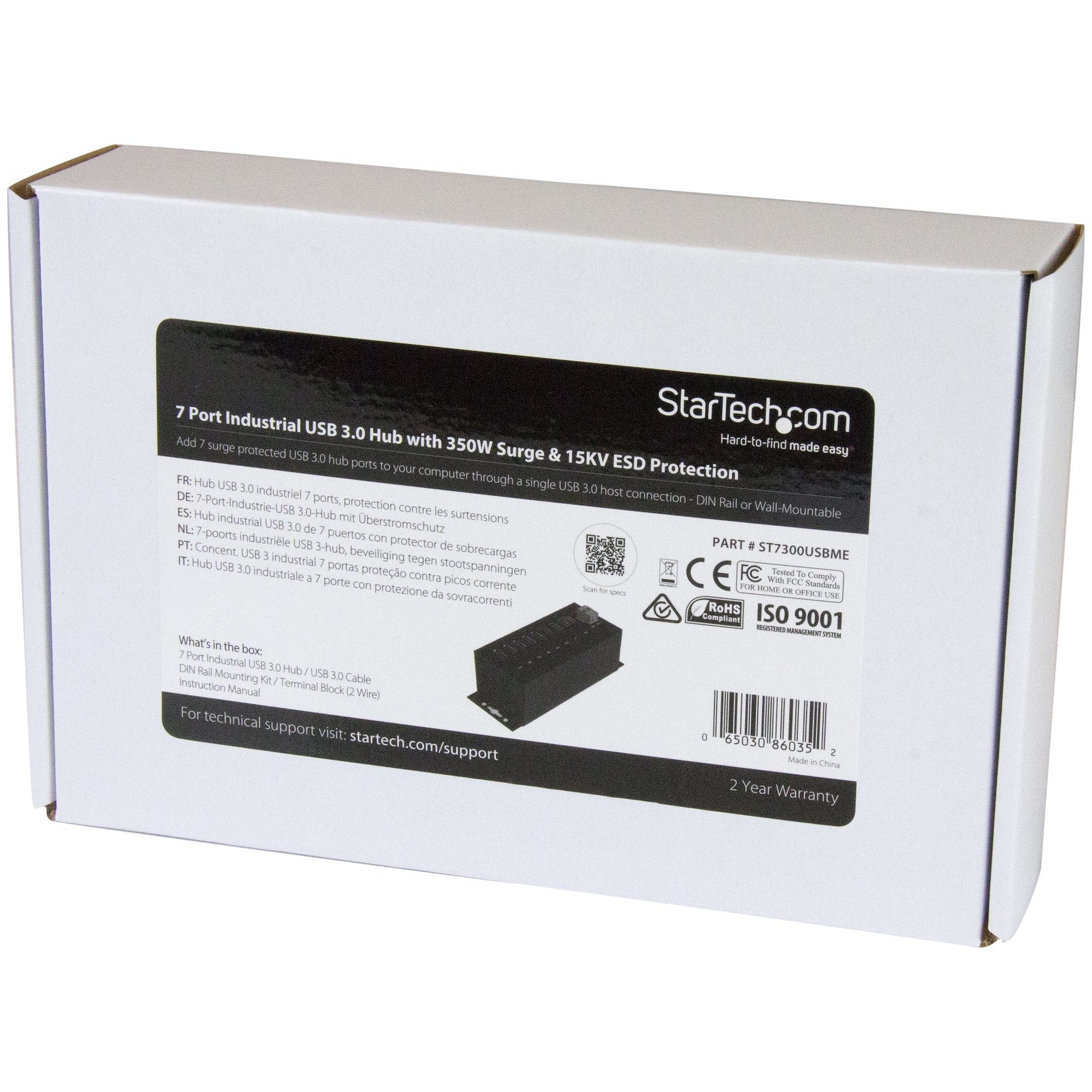 Startech.Com Hub Concentrador Ladrón Usb 3.0 De 7 Puertos Con Adaptador De Alimentación Externo - Con Protección Esd De 350w