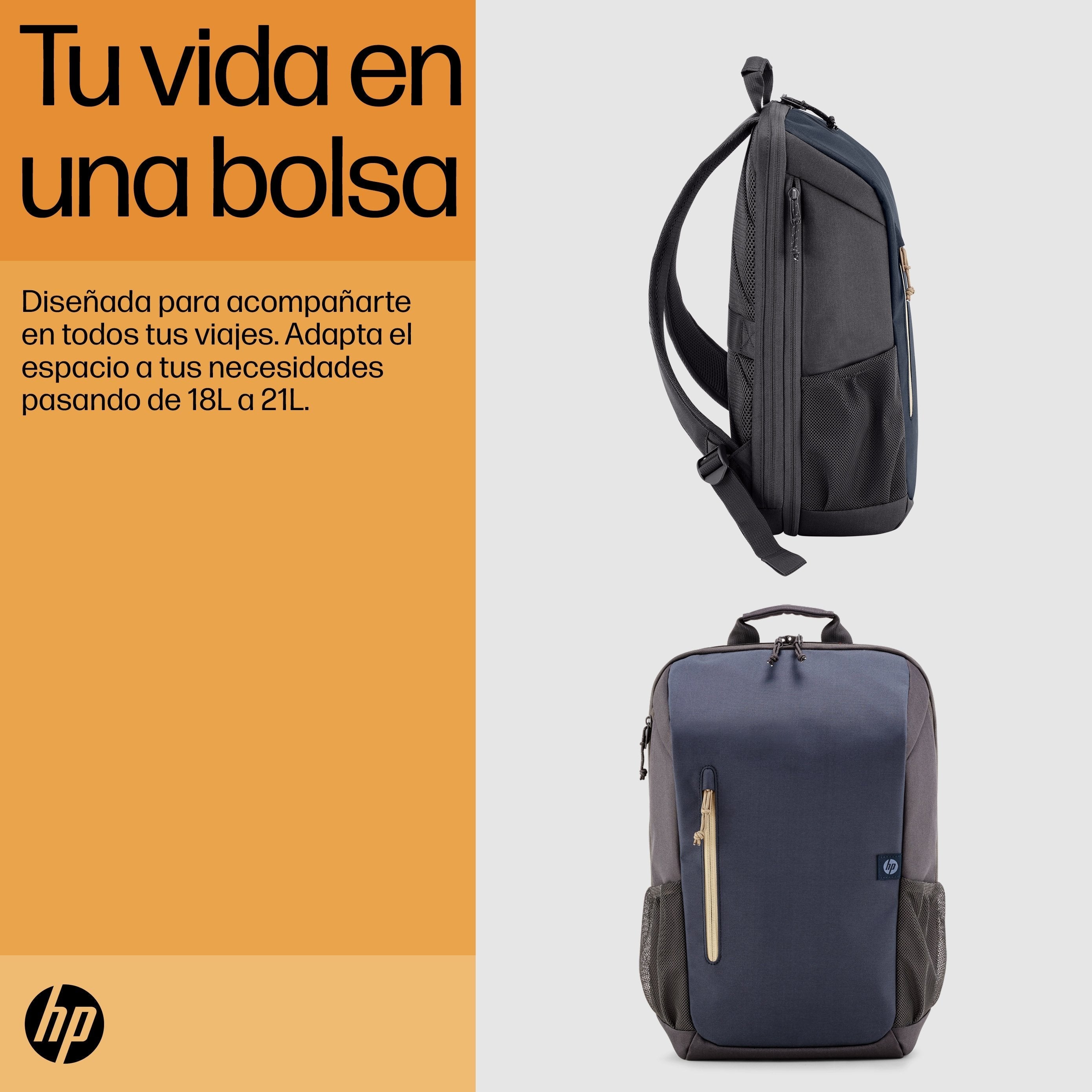 EAN 0196548661107 - HP Travel 18 Liter 15.6 Blue Night Laptop Backpack 39,6 cm (15.6") Negro, Azul imagen 8