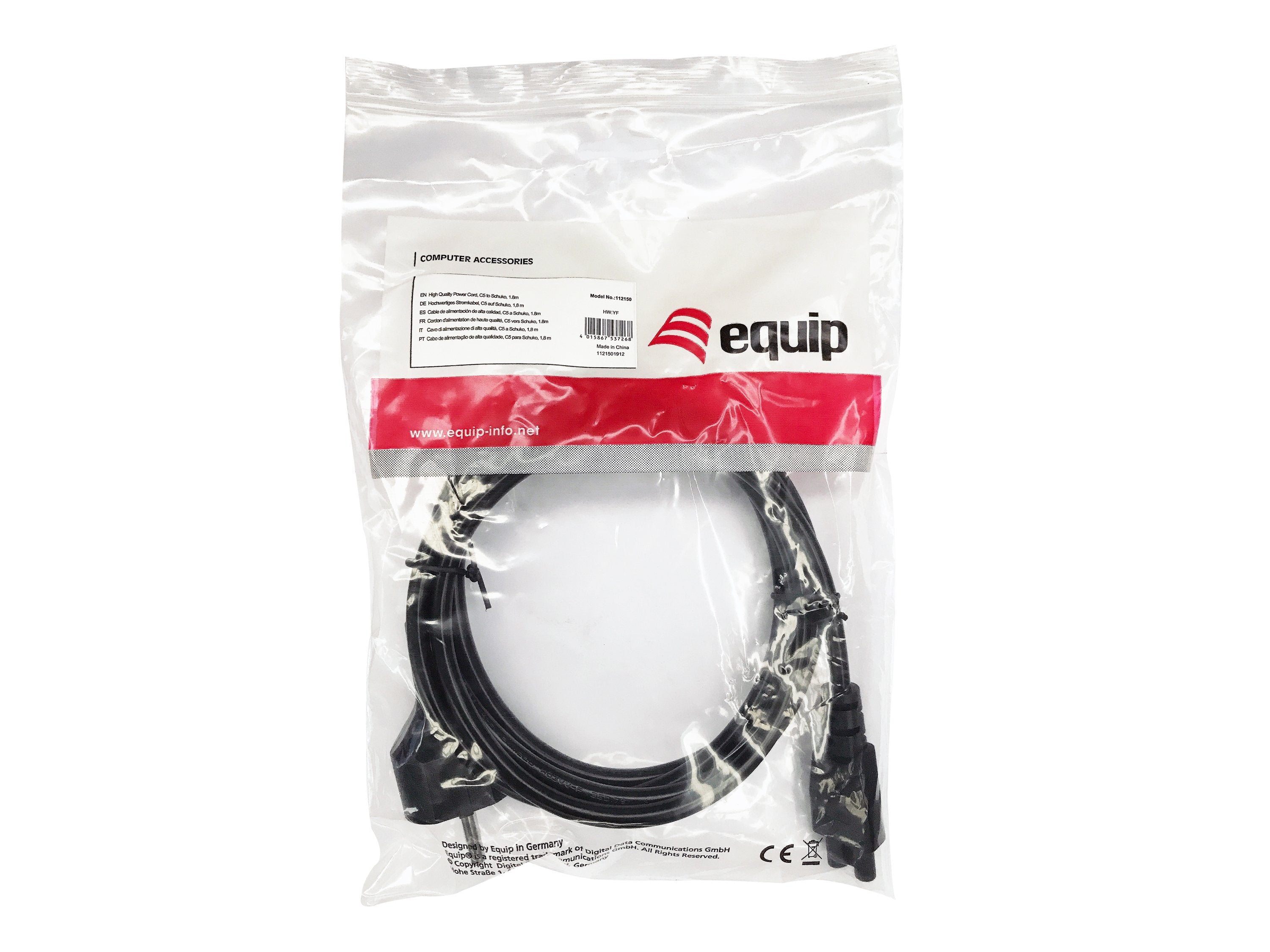 Cable Alimentacion Trebol Equip 1,8m (Portátiles-Nucs) 112150