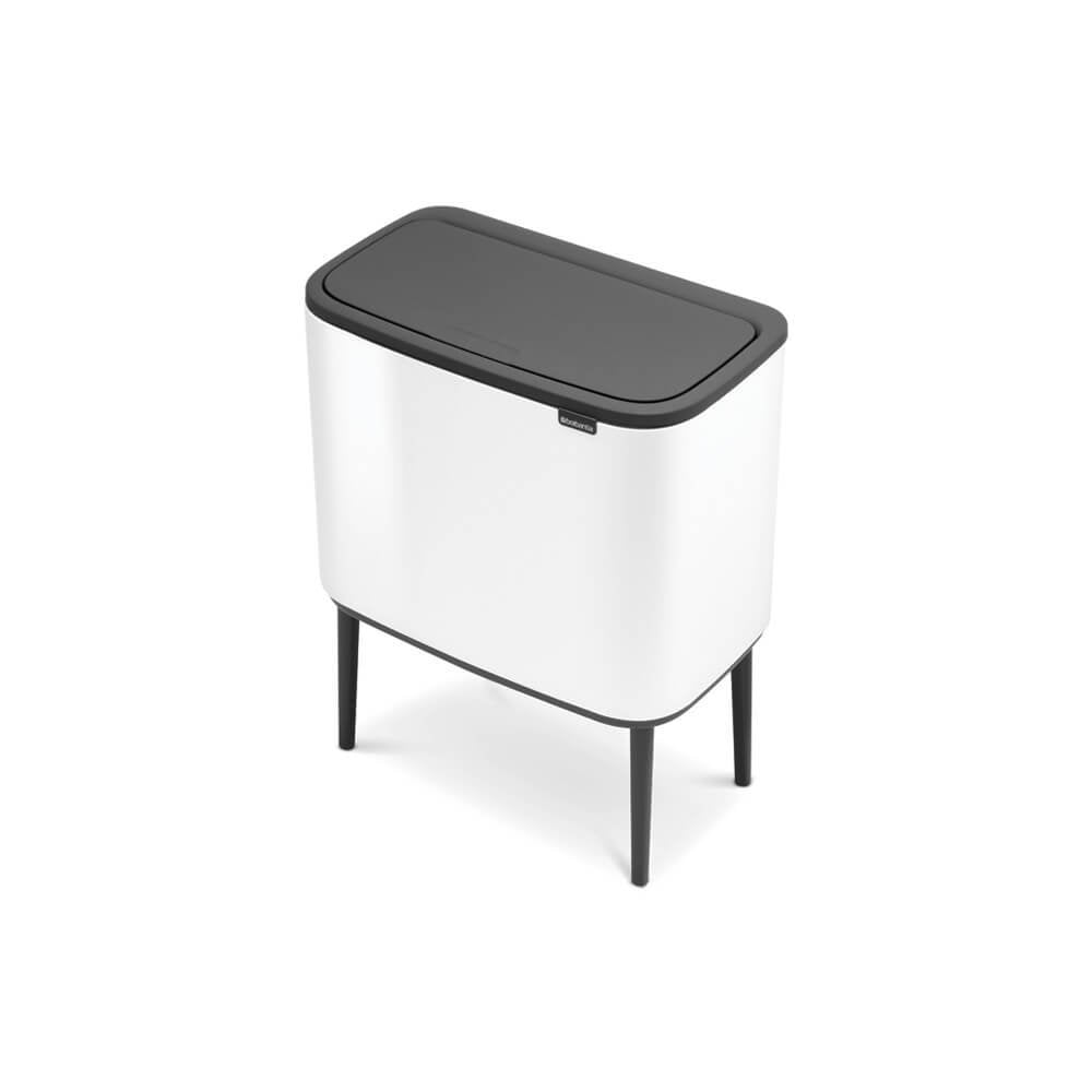 Brabantia 313523 Papelera 33 L Rectangular Acero Inoxidable Negro, Blanco