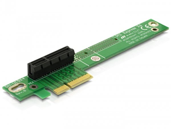 Delock Pcie-Riser-Karte X4 90° Angular Links