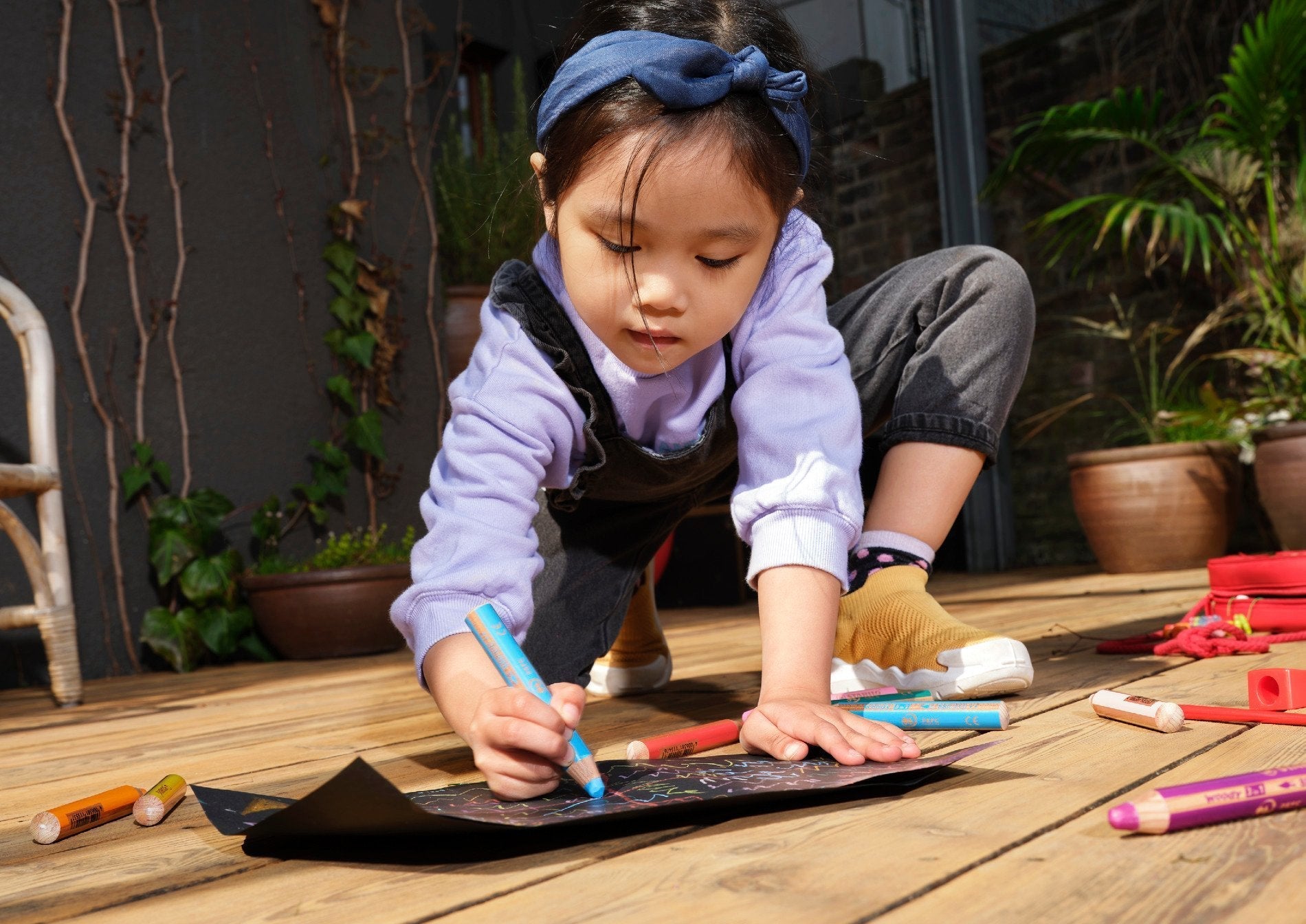 Stabilo Lápices De Colores Woody 3 En 1 Estuche De 5 Azul Cyan