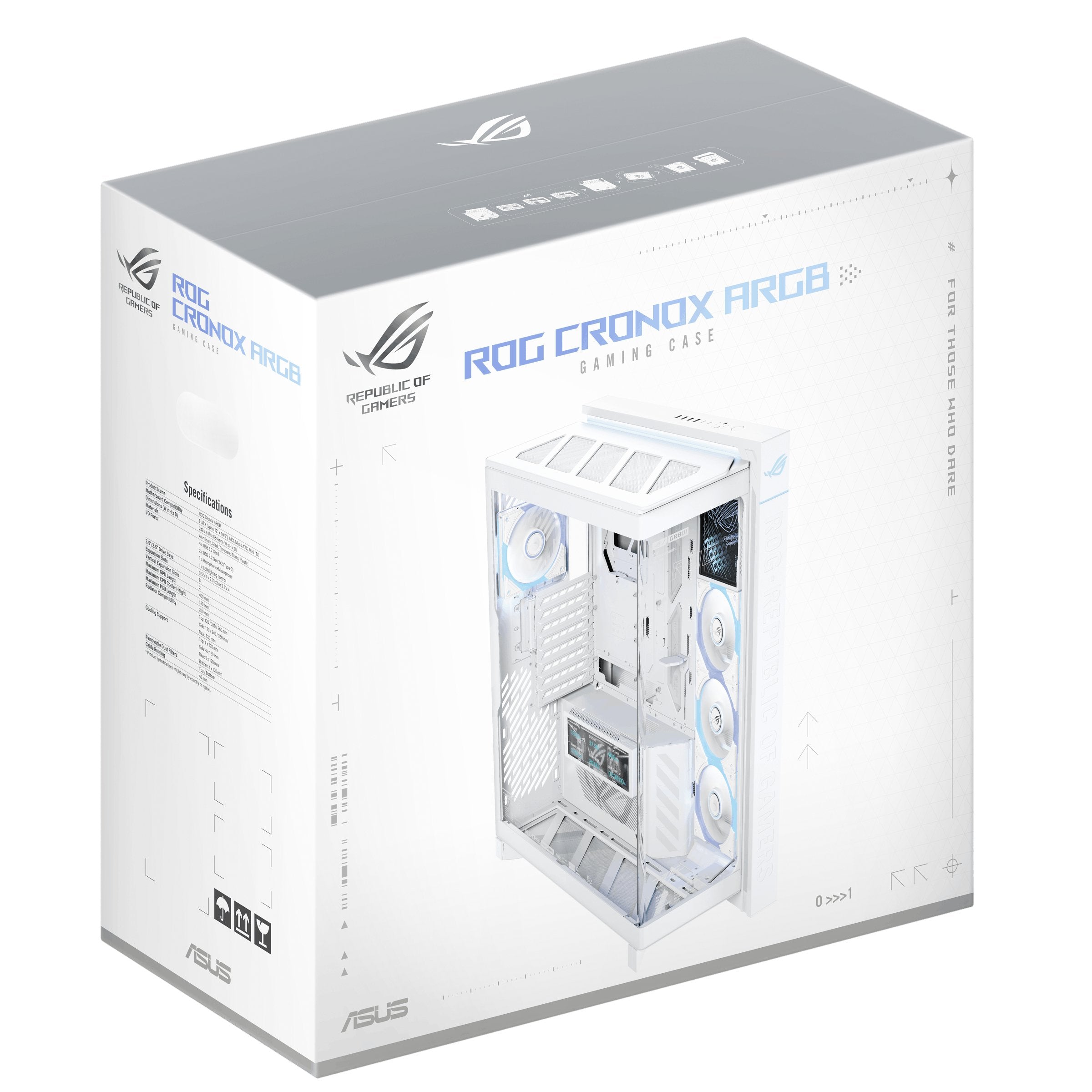 Asus Rog Cronox Gr801 Curve Tg Argb White Midi Tower Blanco