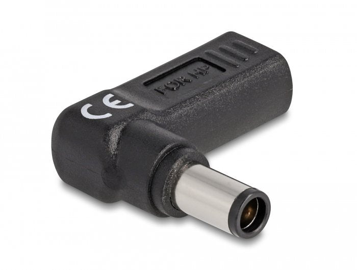 Delock Adapter Für Notebook Ladecable Usb Type-C Buchse Zu Hp 7,4 X 5,0 Mm Stecker 90° Gewinkelt