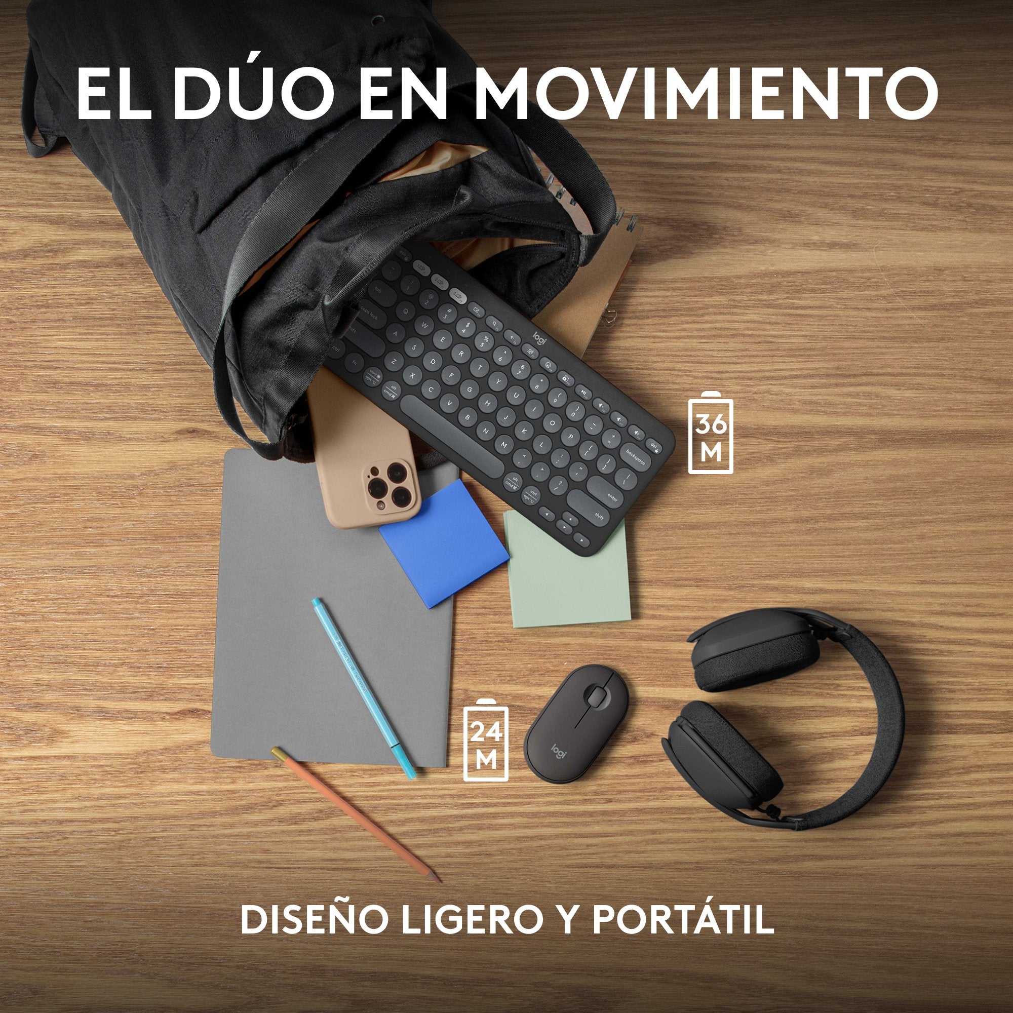 Teclado Español Logitech Pebble 2 Combo Ratón Incluido Universal Rf Wireless + Bluetooth Qwerty Grafito