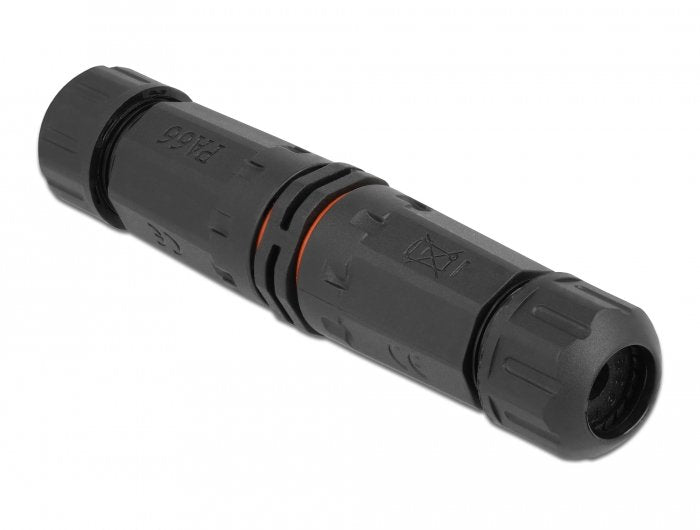 Delock Cableverbinder Für Aussenbereich 4 Pin, Ip68 Wasserdicht, Schraubbar, Cabledurchmesser 4,5 - 7,5 Mm Schwarz