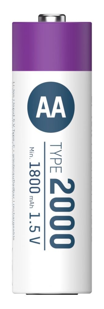 Ansmann 1312-0036 Baterías Recargables Mignon Tipo Aa 2000 (Min. 1800 Mah) Pack De 4