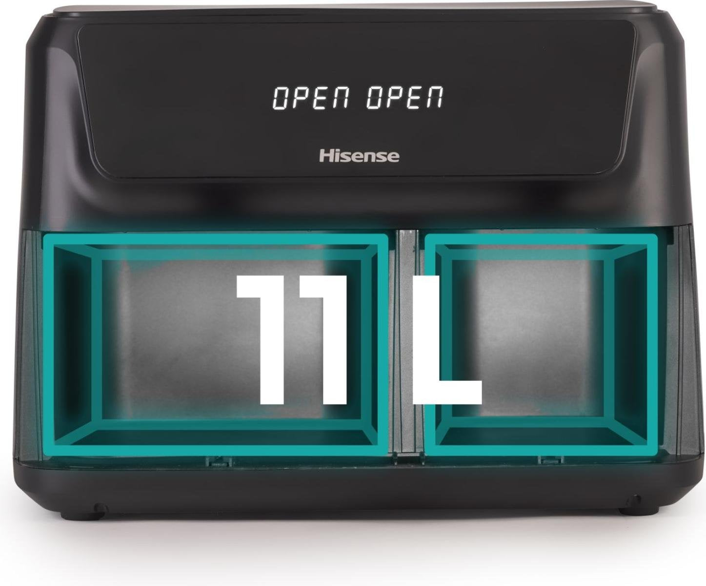 EAN 3838783014481 - Hisense HAF2700DCD Doble 11 L Independiente 2700 W Freidora de aire caliente Negro imagen 13
