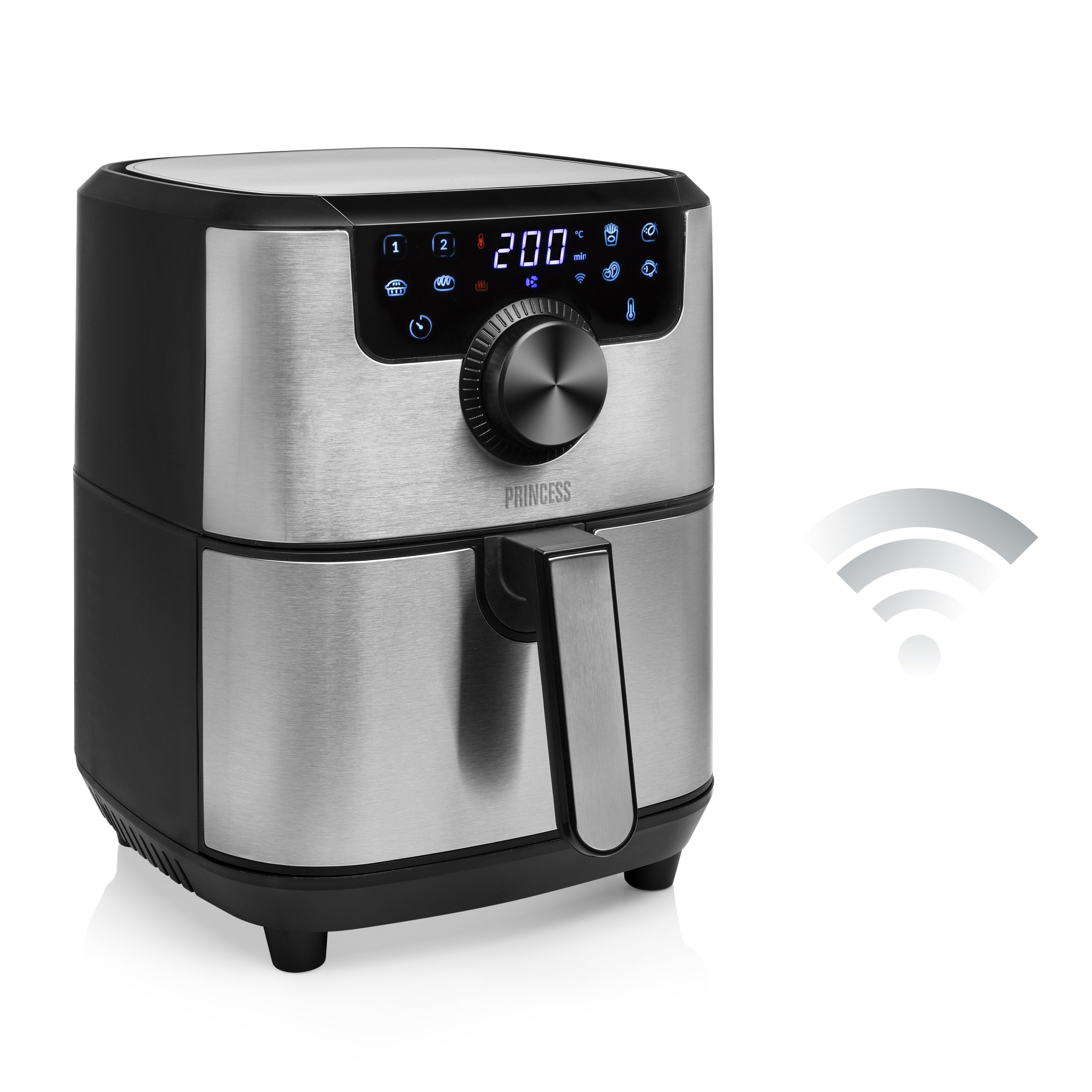 EAN 8713016091123 - Princess 182037 Sencillo 4,5 L Independiente 1500 W Freidora de aire caliente Plata imagen 4