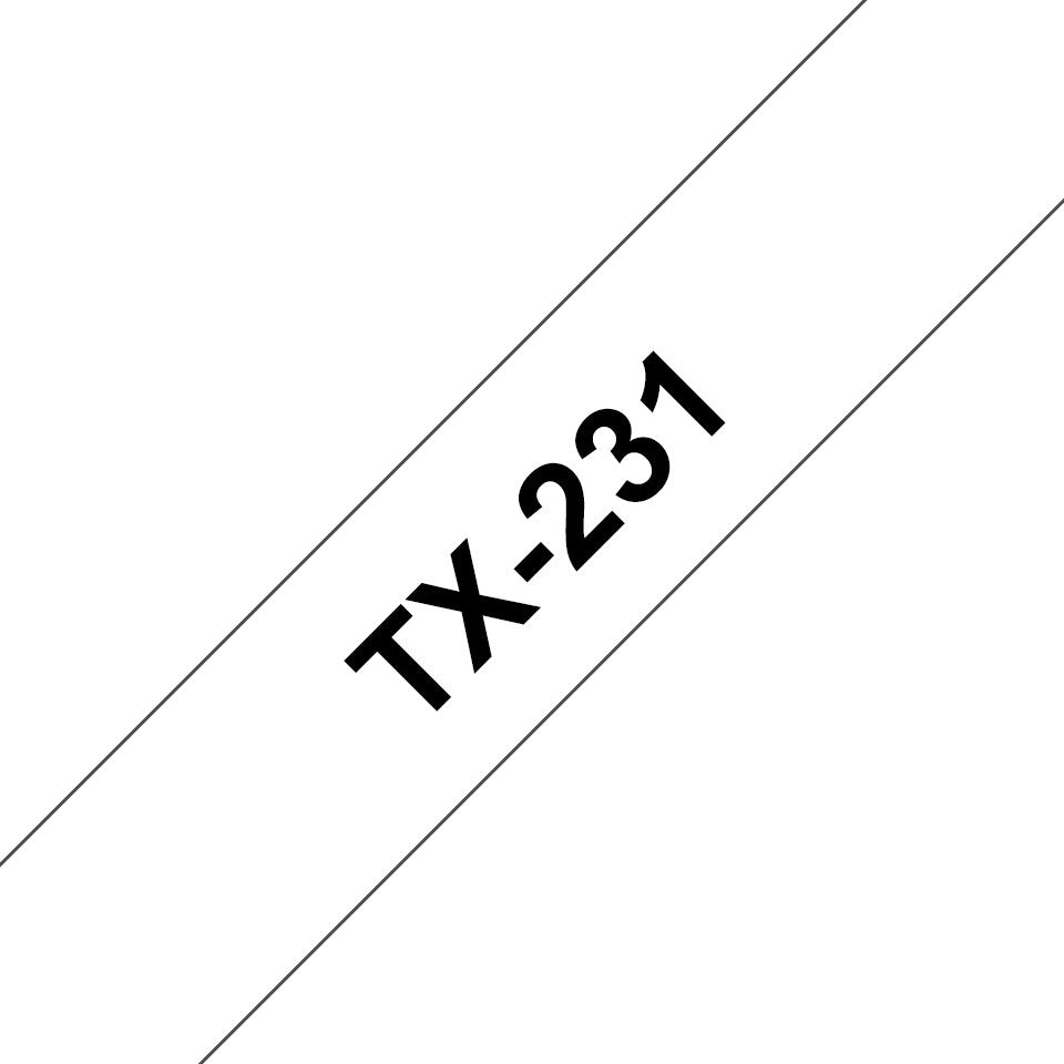 EAN 3609740047671 - Brother TX-231 cinta para impresora de etiquetas Negro sobre blanco imagen 1
