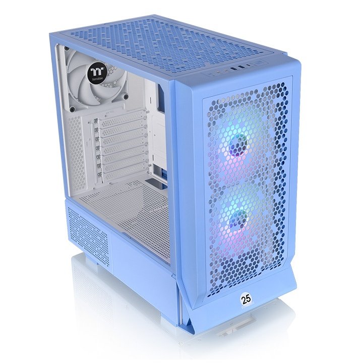 Caja Thermaltake Ceres 330 Tg Hydrangea Blue Argb Atx 2xusb 3.0 Sin Fuente Azul