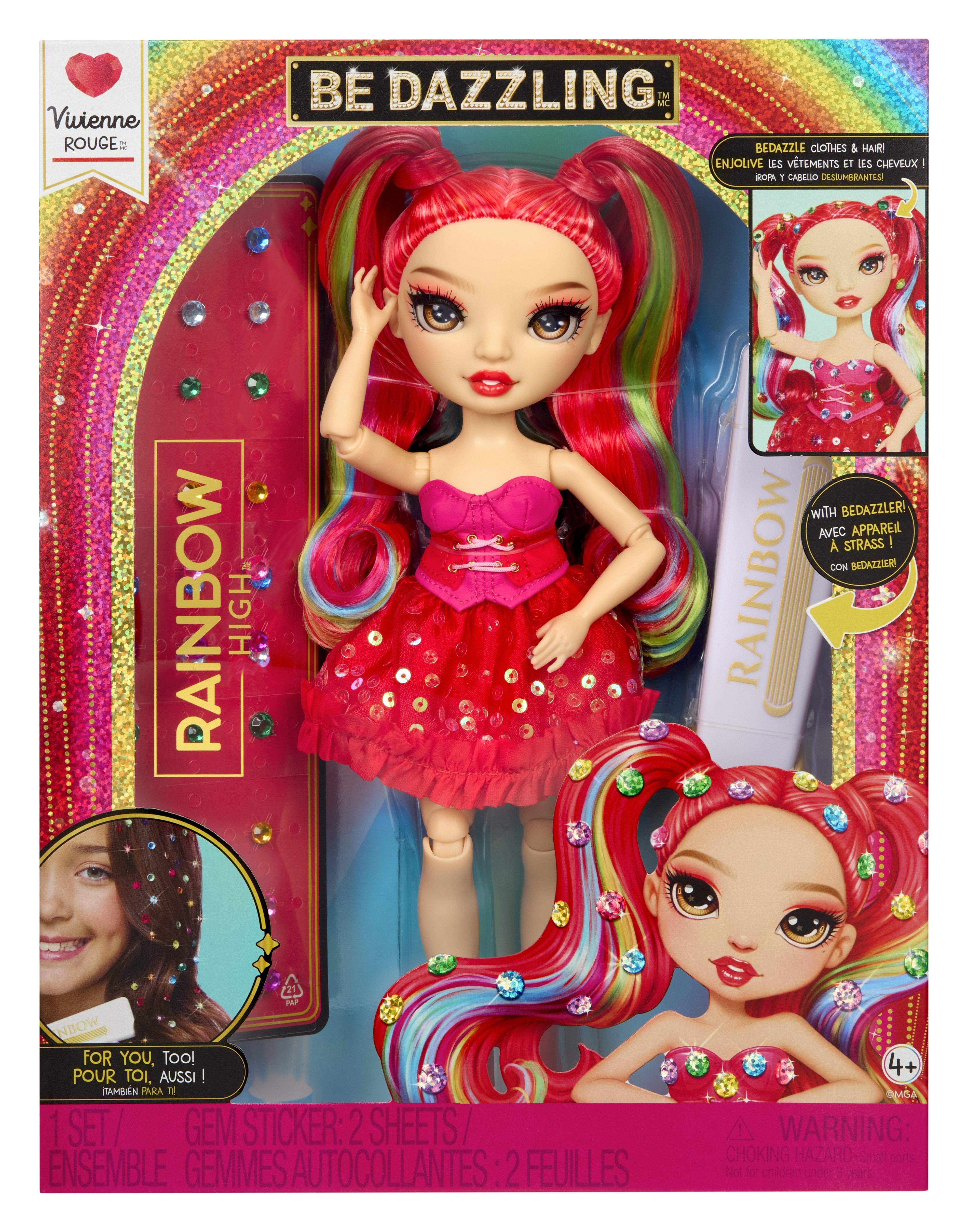 EAN 0035051597803 - Rainbow High Be Dazzling Fashion Dolls- Vivienne Rouge (Red) imagen 2