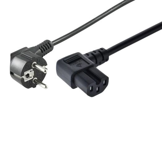Power Cord Cee 7/7 - Angled C15 3m Black Power Cord