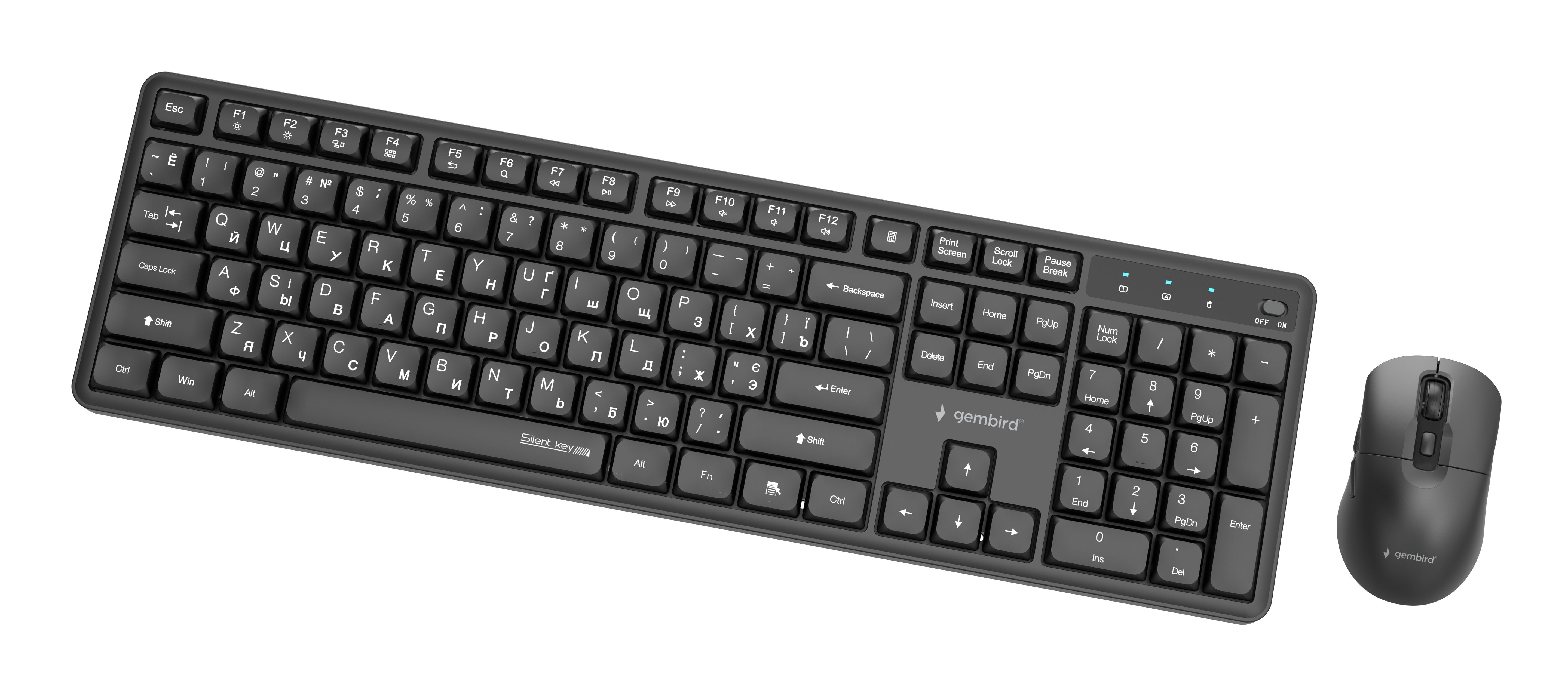 Keyboard +Mouse Wrl Cyrillic/Black Kbs-Wms-01-Cyrl Gembird