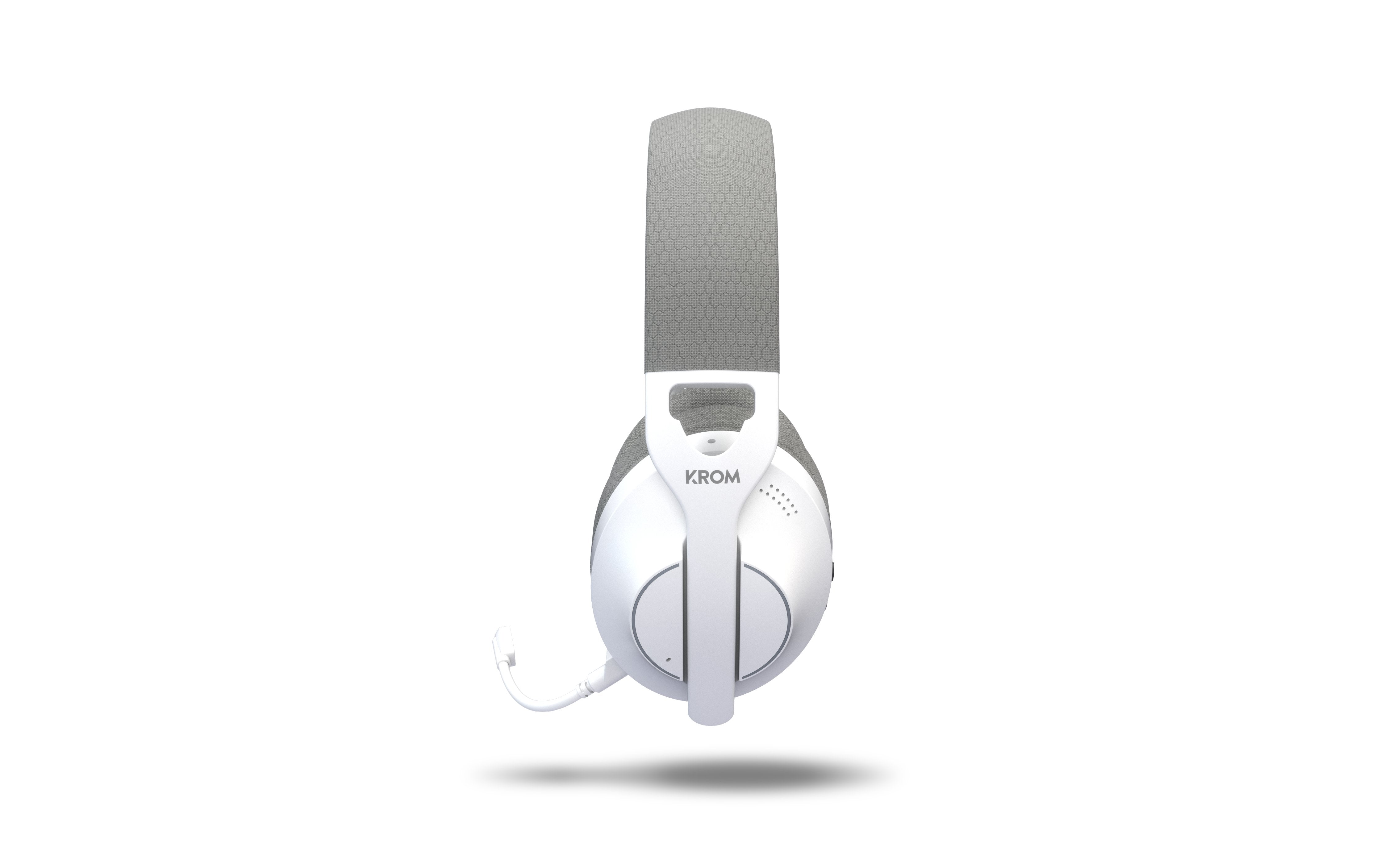 Auriculares Gaming Inalámbricos Con Micrófono Krom Phase Bluetooth Jack 3.5 Usb 2.0 Blancos