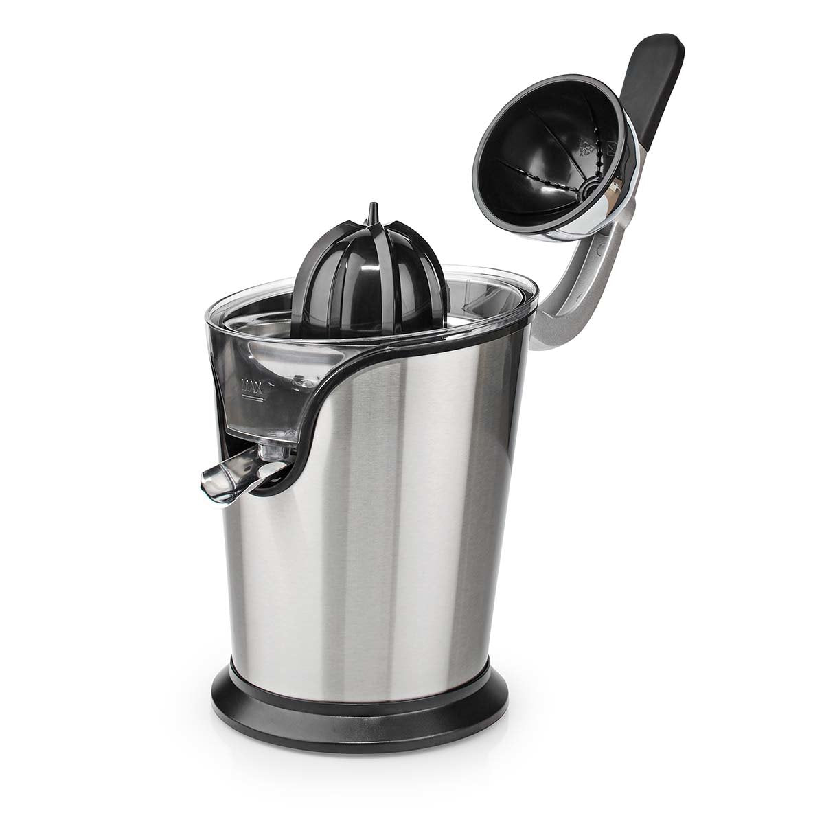 EAN 5412810408900 - Nedis KAJC200SR exprimidor Exprimidor eléctrico con brazo 100 W Aluminio, Negro imagen 7