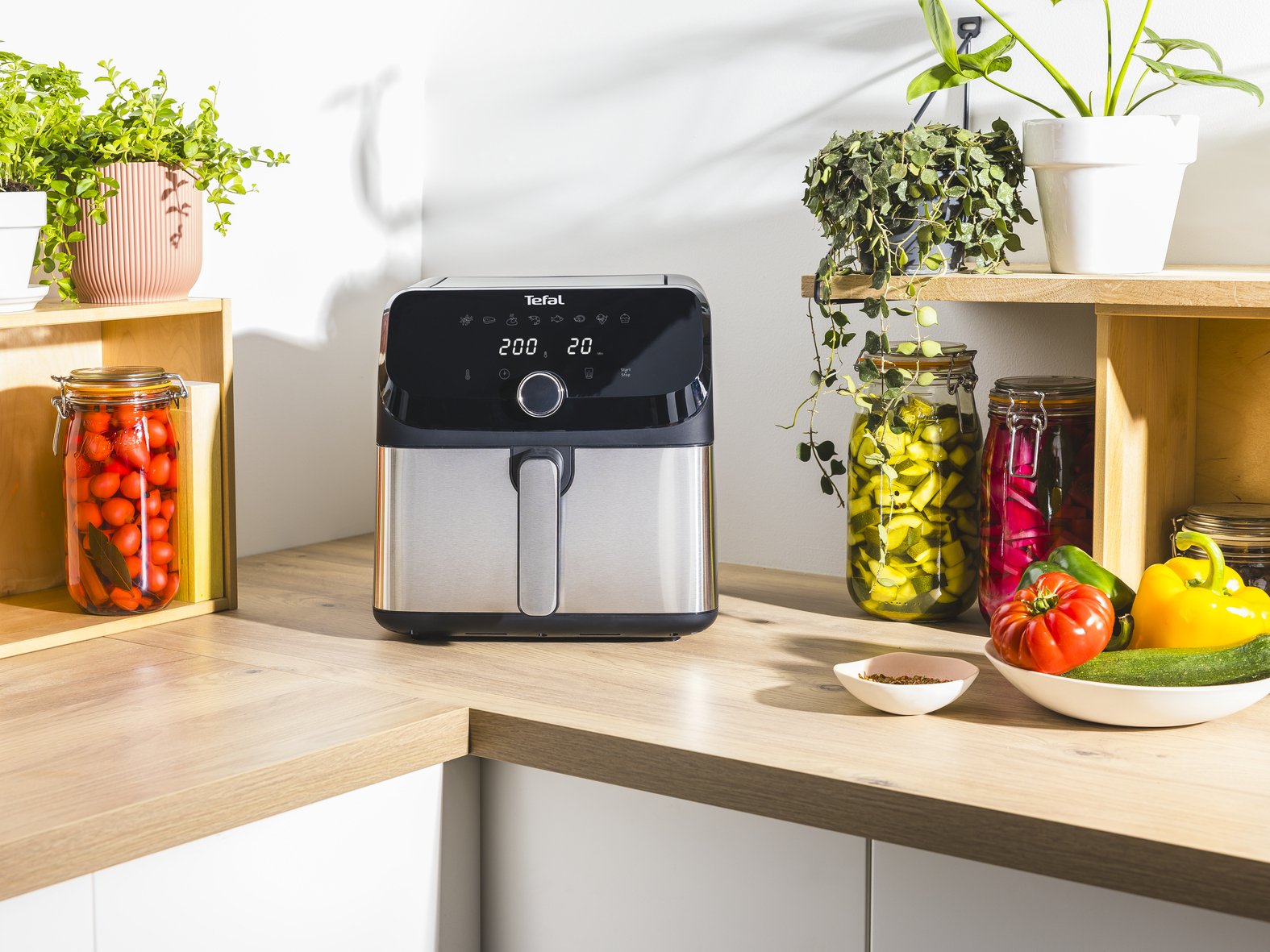 Freidora Tefal Easy Fry Mega Ey855d10 Sencillo 7,5 L Independiente 2020 W Freidora De Aire Caliente Negro, Acero Inoxidable