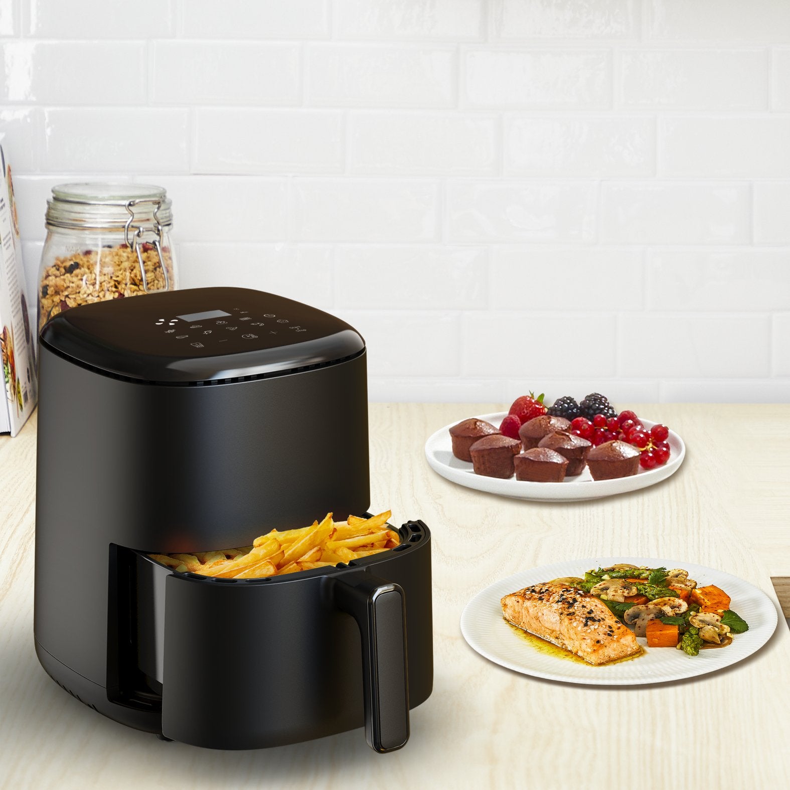 EAN 3045387291020 - Tefal Easy Fry EY145810 freidora Sencillo 3 L Independiente 1300 W Freidora de aire caliente Negro imagen 9
