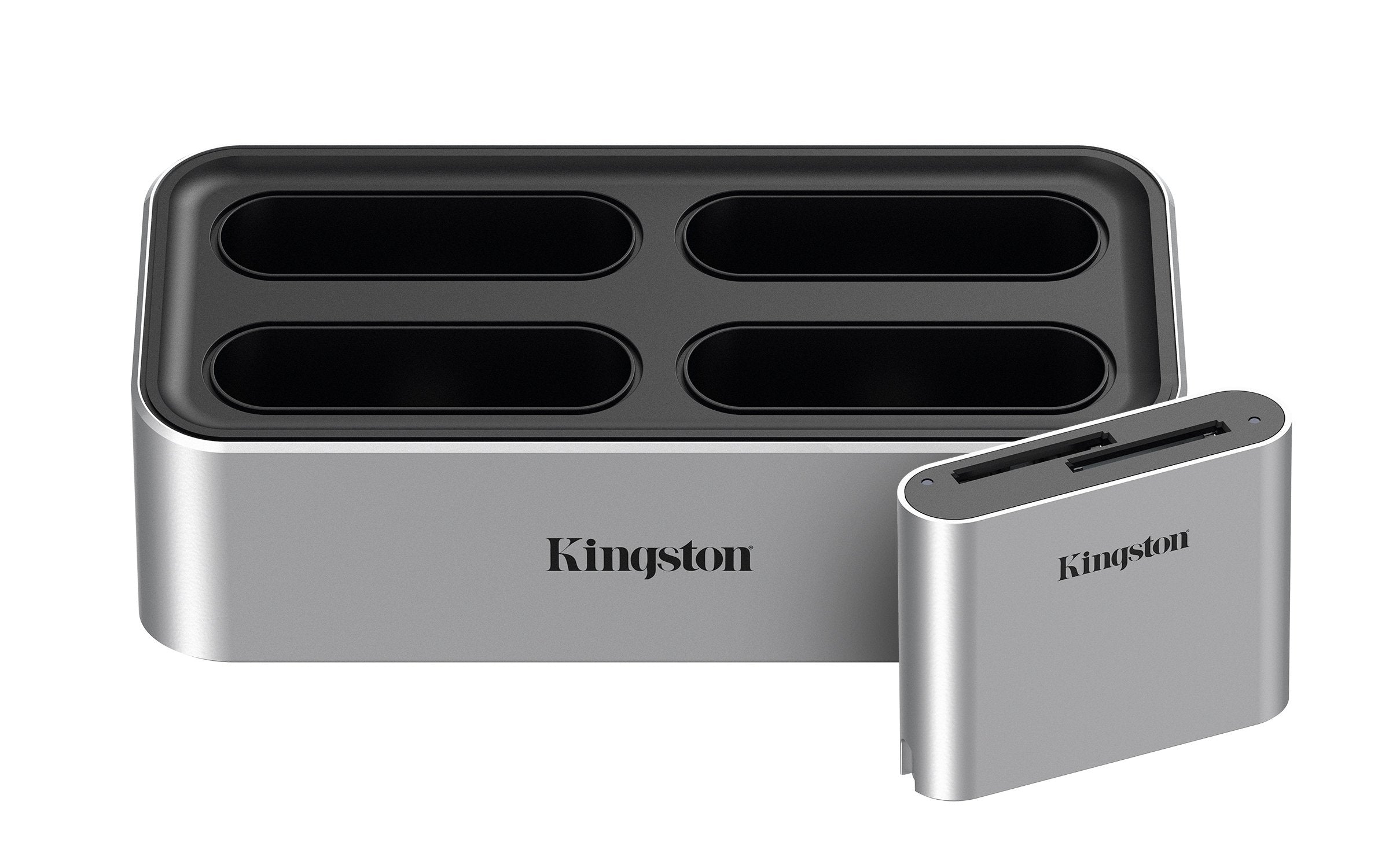 Kingston Workflow Station + Lector De Tarjetas Sd, Estación De Acoplamiento Plateado/Negro Wfs-S