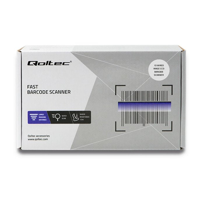 EAN 5901878508665 - Qoltec 50866 lector de código de barras Lector de códigos de barras portátil 1D Laser Negro imagen 4