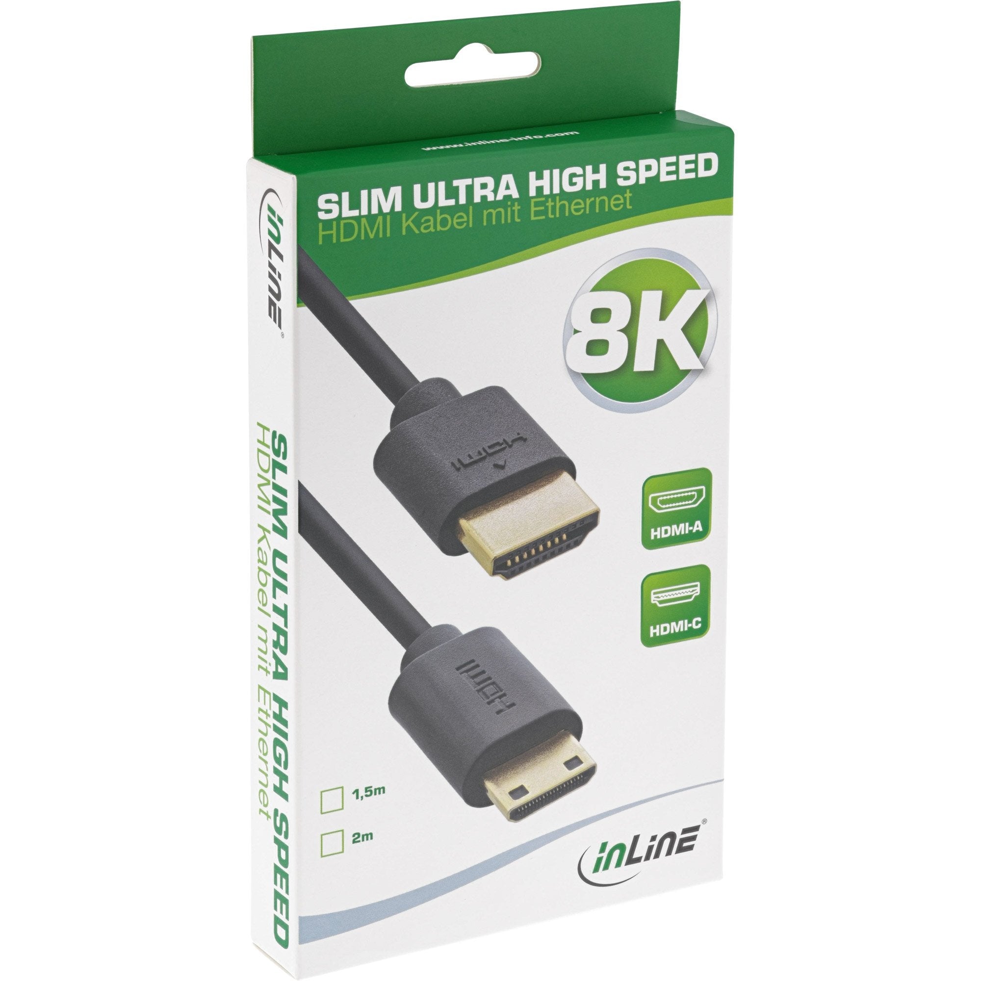 Inline Cable Slim Ultra High Speed Hdmi Am/Cm (Mini) 8k4k Negro 1,5 M