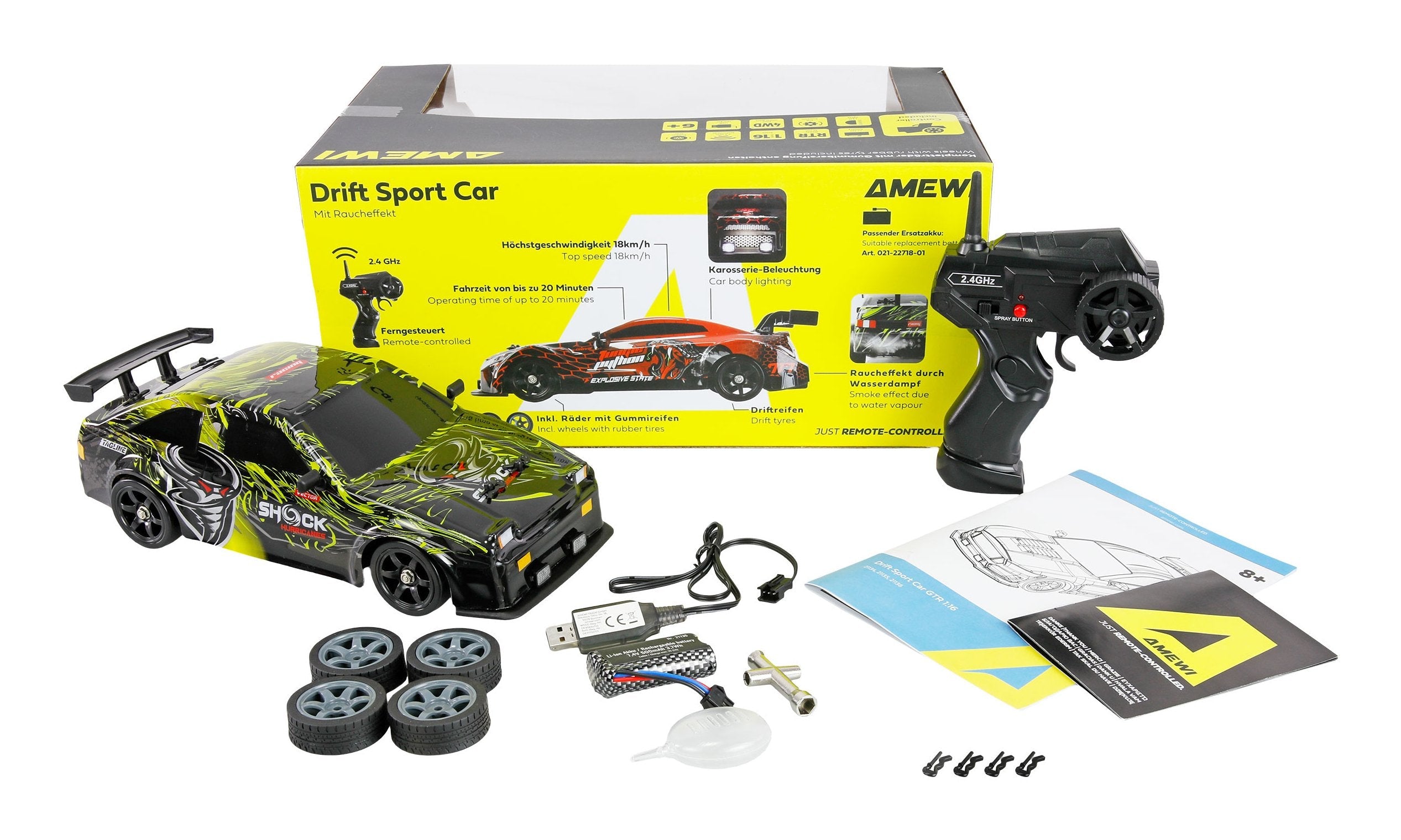 Amewi Rc Drift Sport S12 4wd 1:16 Rtr Verde