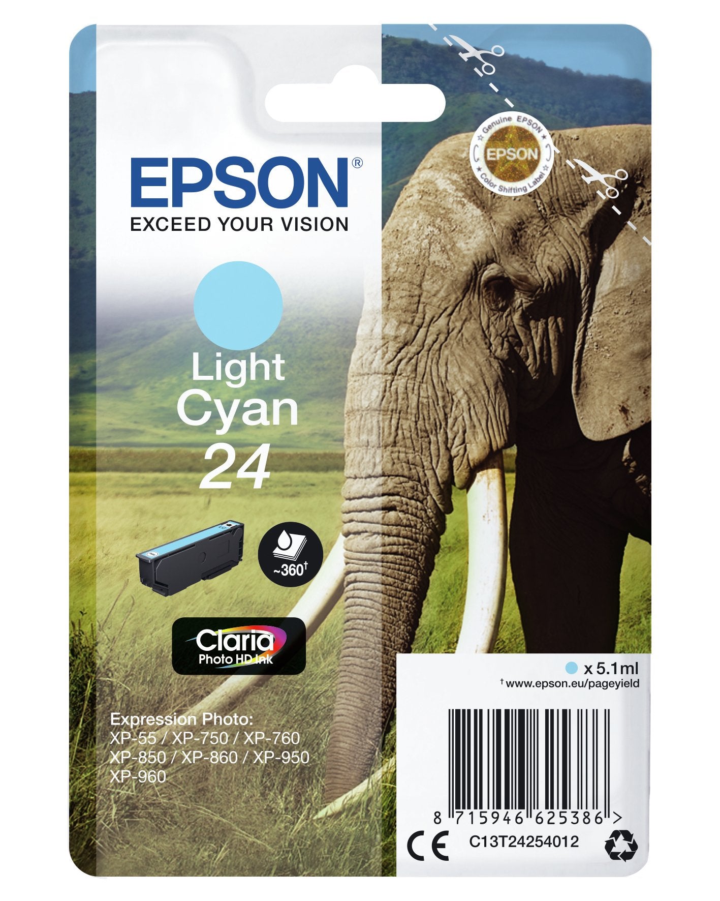 EAN 8715946625393 - Epson Elephant C13T24254022 cartucho de tinta 1 pieza(s) Original Rendimiento estándar imagen 2