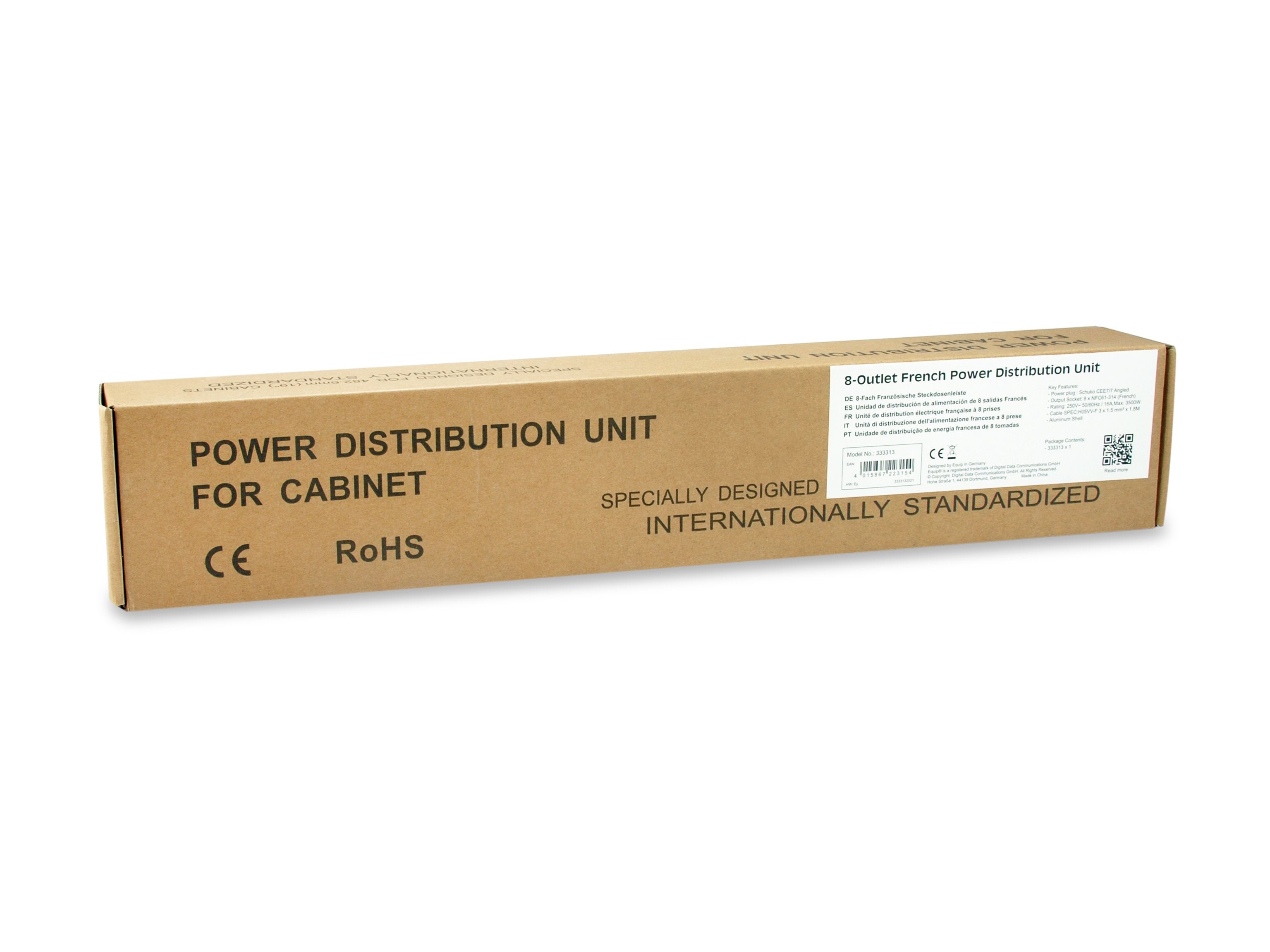 EAN 4015867223154 - Equip 333313 unidad de distribución de energía (PDU) 8 salidas AC 1U Negro, Plata imagen 2