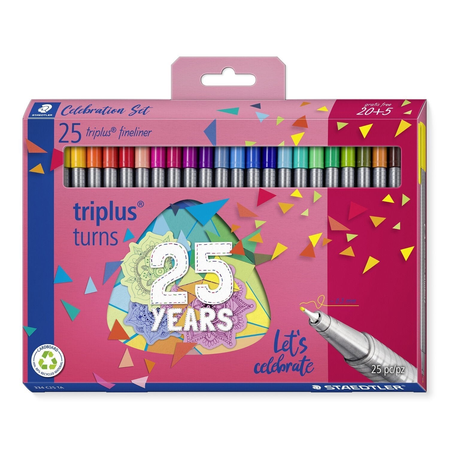 Staedtler Estuche 20+5 Rotuladores Triplus Fineliner 334 Punta Superfina C/Surtidos