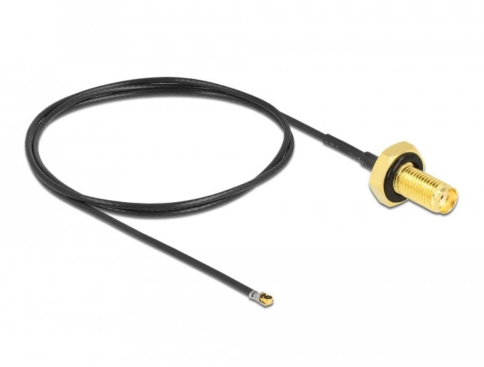 Delock Antennencable Sma Buchse Zum Einbau Zu Mhf 4l Lk Stecker 1.37 50cm Gewindelnge 10mm Spritzwassergeschtzt