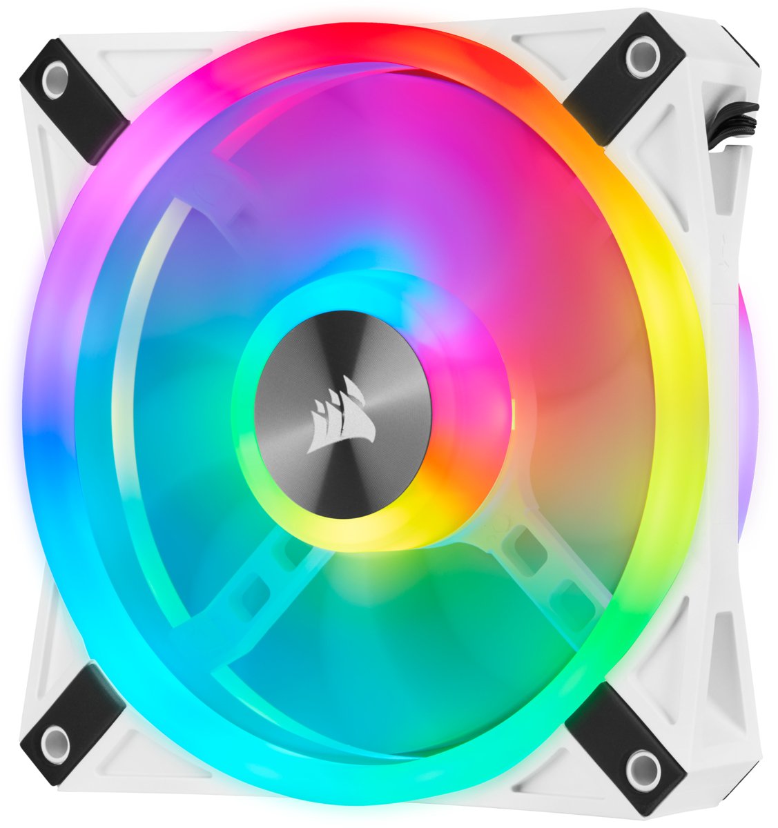 Case Acc Fan 12cm Corsair Ql120wh Rgb 3pcs Rgb Pwm 1500rpm 71m³/H 26dba 4pin Triple Pack White