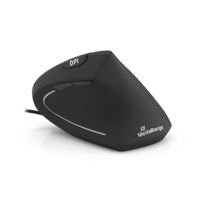 Mediarange Raton Usb 2.0 Vertical Derecho, Negro