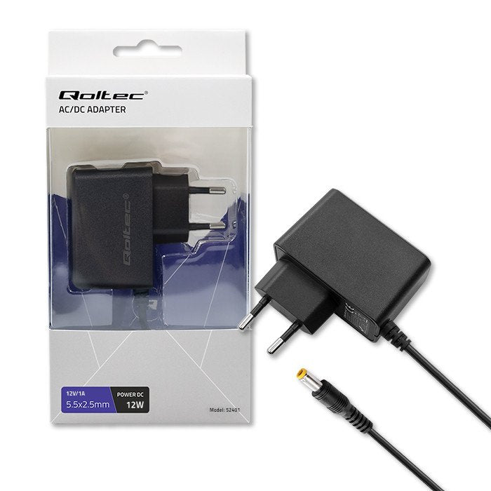 EAN 5901878524016 - Qoltec 52401 adaptador e inversor de corriente Interior 12 W Negro imagen 1