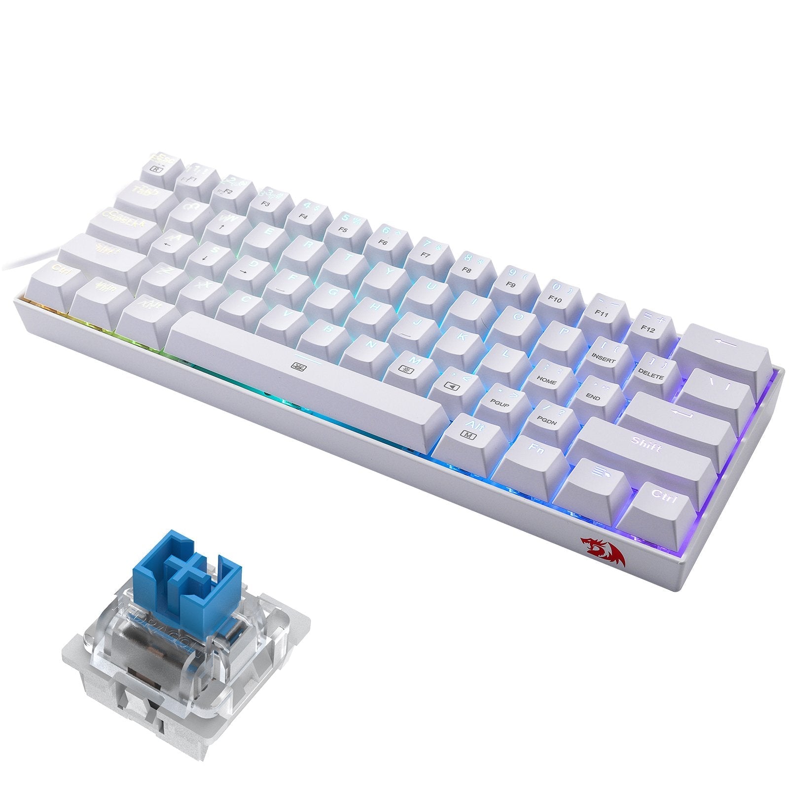 EAN 6950376772244 - REDRAGON K630W-RGB teclado Juego USB QWERTY Inglés Blanco imagen 8