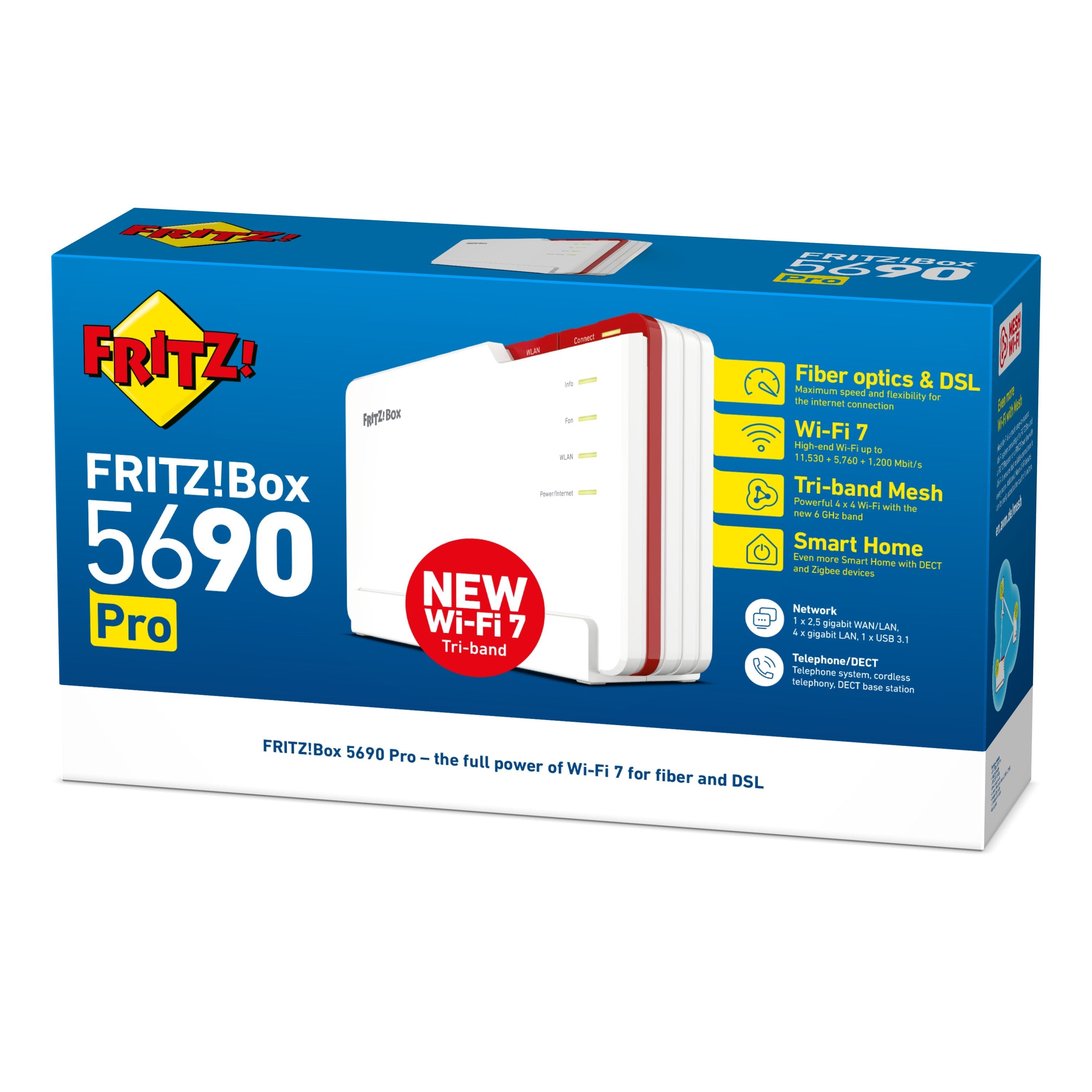 Fritz!Box 5690 Router Wifi7 1x2,5gb Wan 4xgb Lan